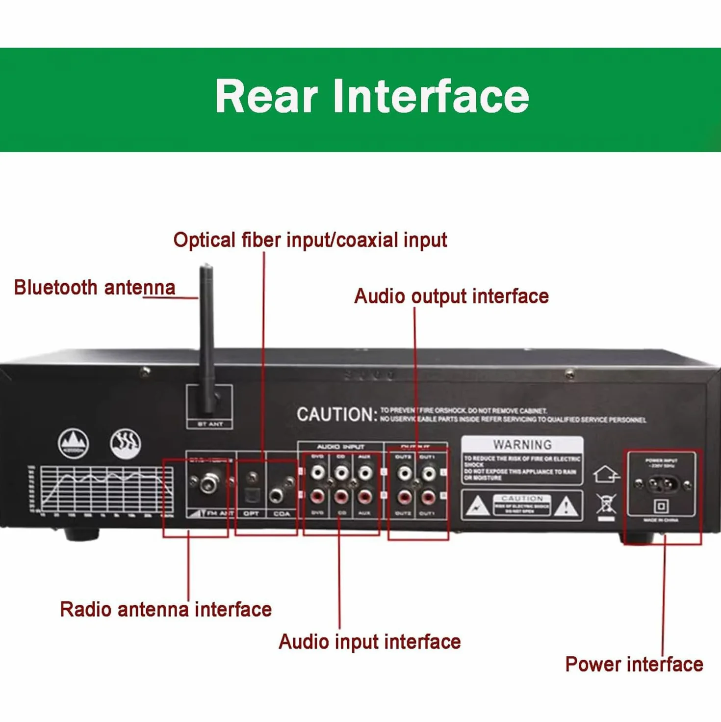Korektor cyfrowy z korektorem graficznym stereo, podwójne 10-pasmowe bezstratne strojenie, Bluetooth 5.4, optyczne koncentryczne cyfrowe dekodowanie audio, redukcja szumów do użytku w studiu