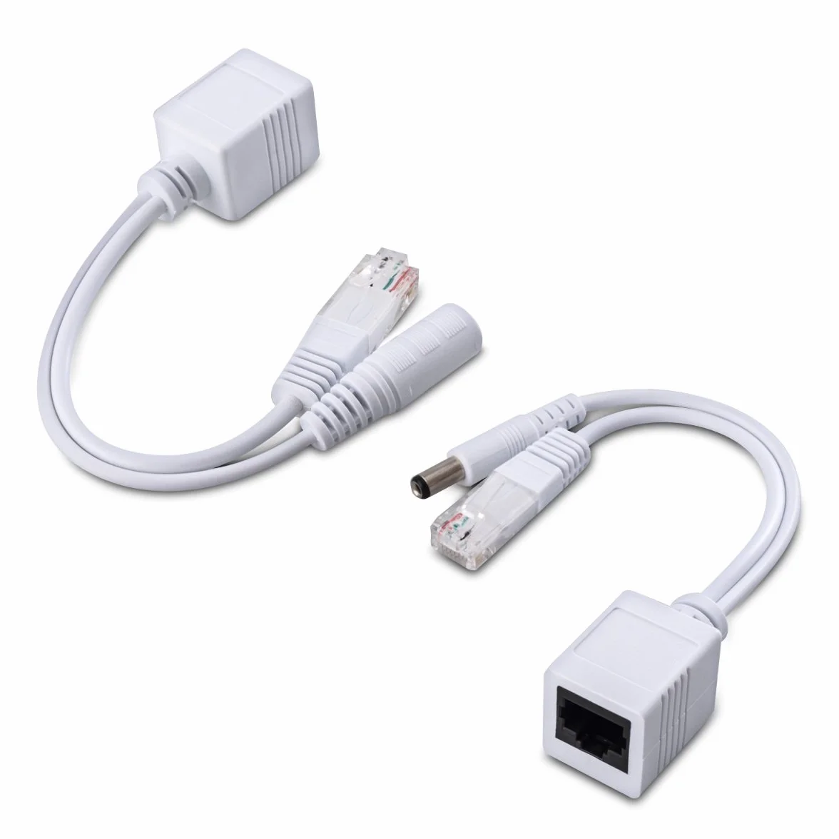 kwmobile Pasywny adapter PoE - zestaw kabli Power over Ethernet, wtryskiwacz PoE i rozdzielacz PoE z wtyczką RJ45 do kamery sieciowej