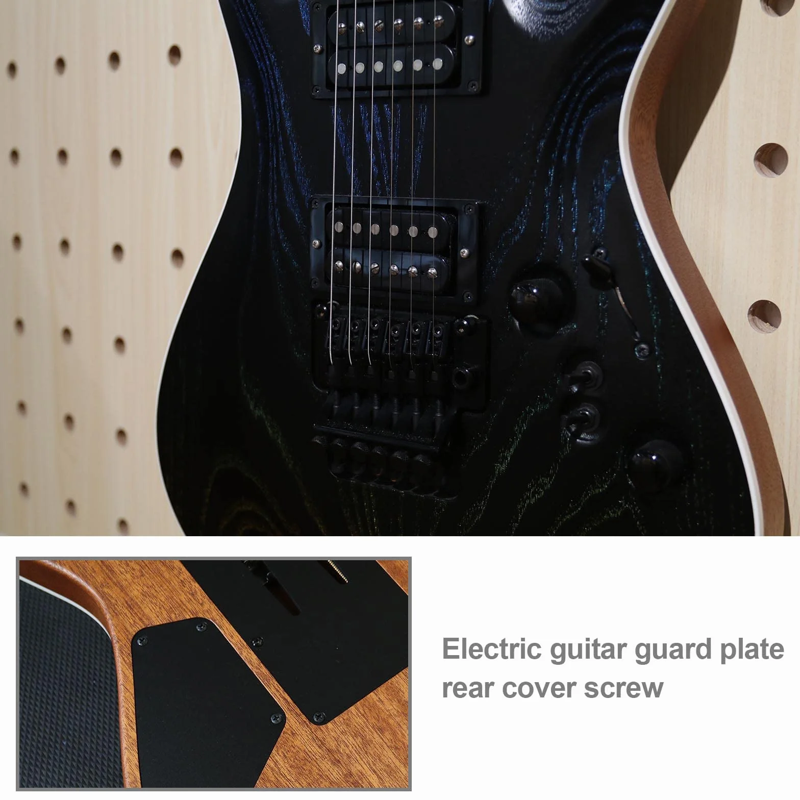 EMSea Śruby pickguard do gitary elektrycznej, 50 szt., śruby montażowe do gitary basowej, akcesoria do instrumentów muzycznych, M3 x 12 mm, czarne