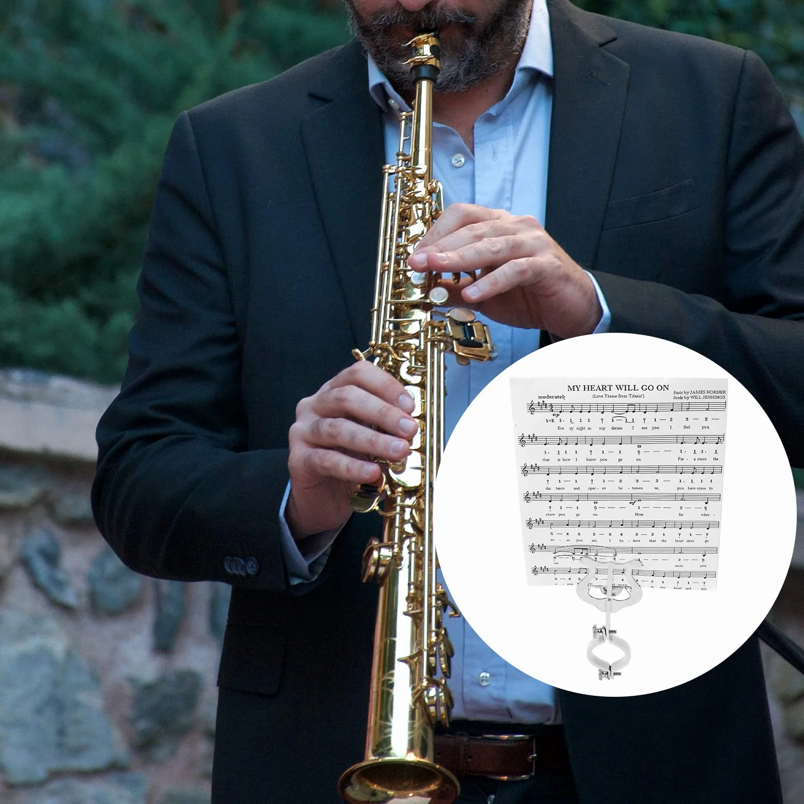Clarinet Sheet Music Clip, Lyre Stand Klip Muzyczny z Liry Klarnetowej Klip do Nuty Uchwyt na Klarnet Klip do Ksiazki Muzycznej dla Poczatkujacych, Zespól Marszowy