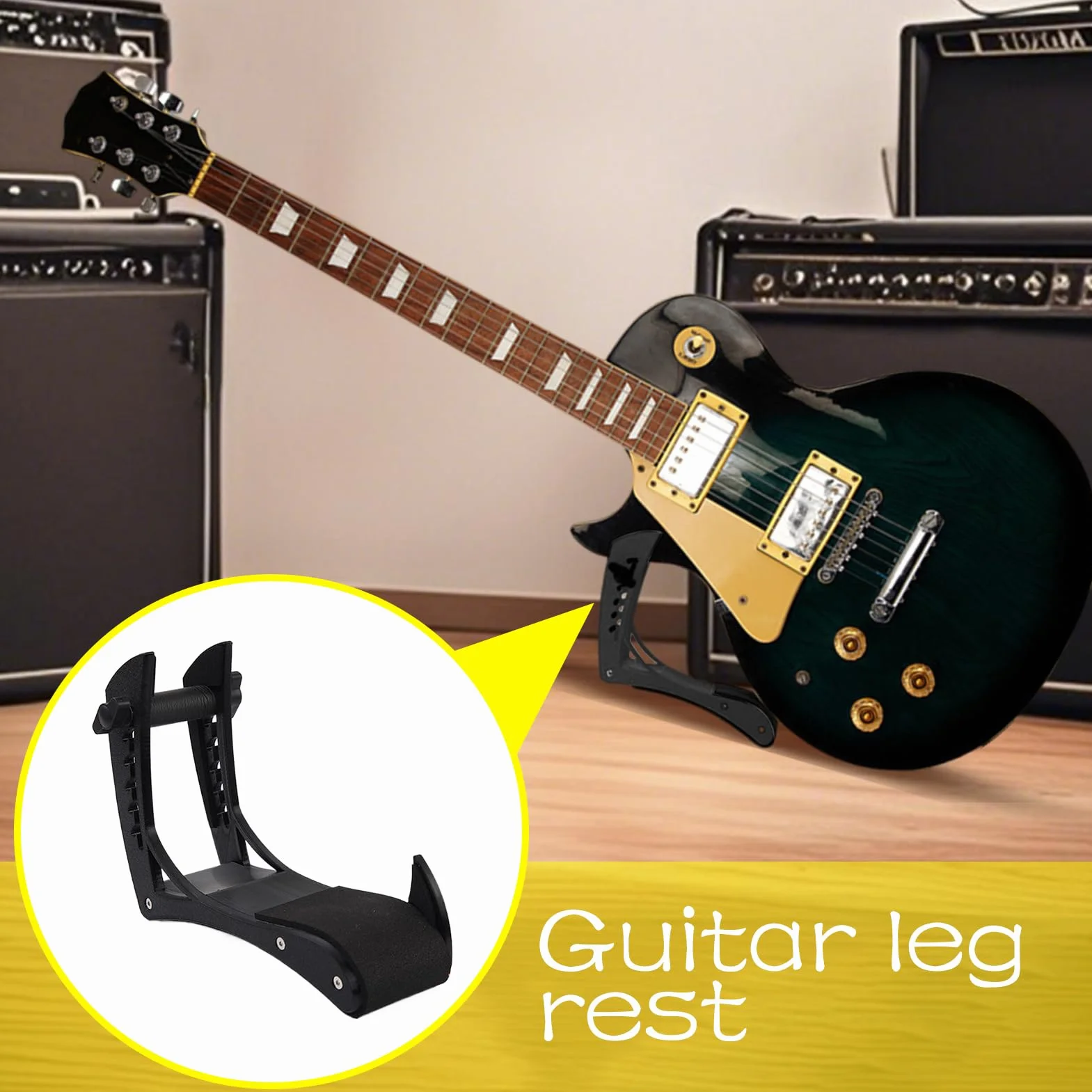 Podnóżek gitarowy | Ergonomiczna akustyczna podpórka pod nogi | Antypoślizgowa podkładka pod nogi do gitary elektrycznej, akustycznej i klasycznej, na scenę, w podróży i w domu