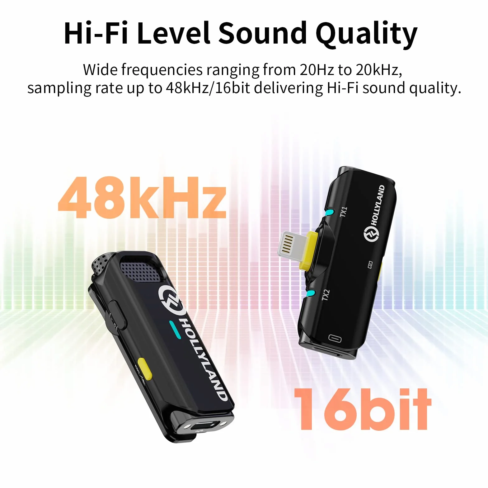 Hollyland Lark C1 Bezprzewodowy mikrofon krawatowy 2,4 GHz 8H Plug-Play do telefonu Android