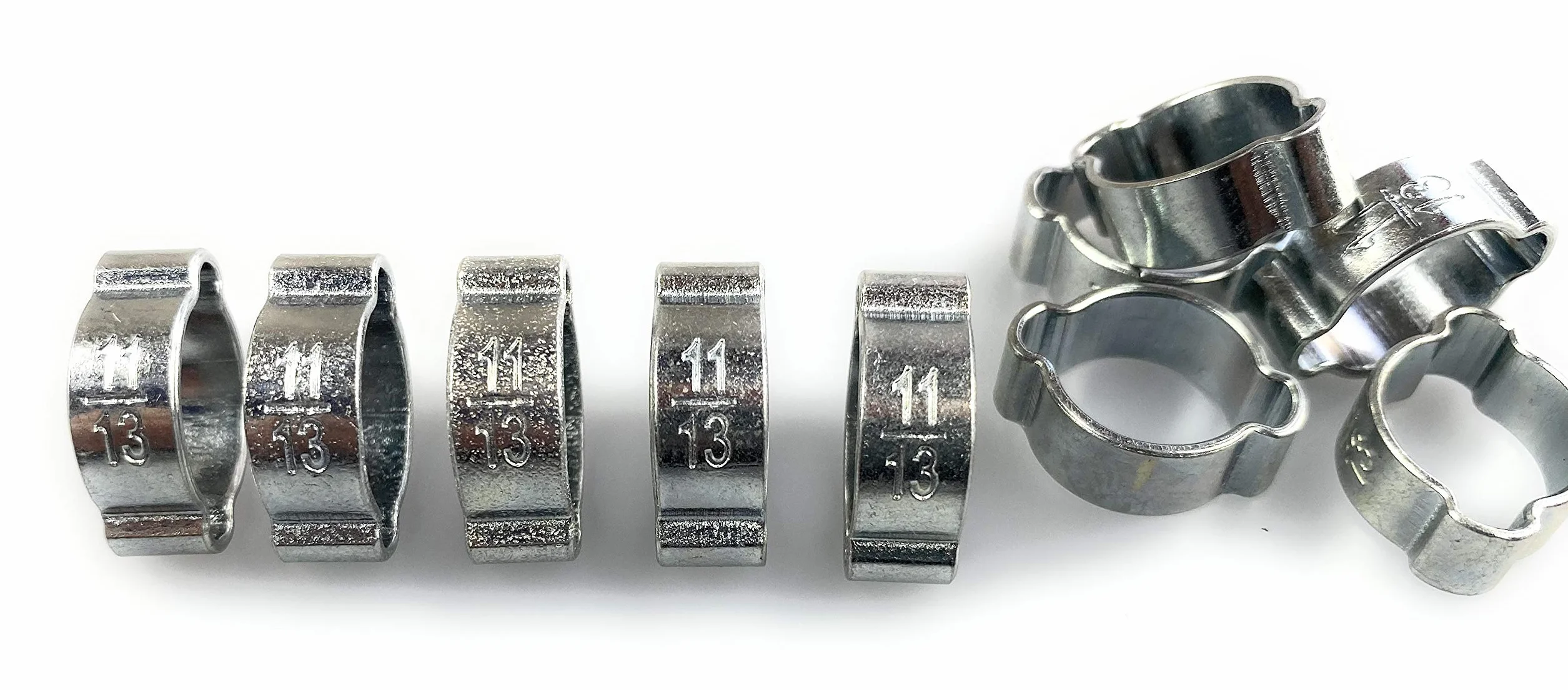 11 mm - 13 mm 1/5.1 cm podwójne ucho klipsy "O" paliwo i powietrze woda silikonowy wąż zacisk rury x10