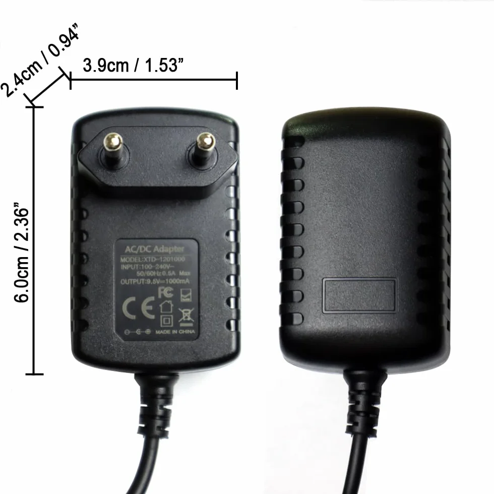 9,5 V zasilacz ładowarka do Casio keyboard klawiatura fortepianowa SA76 SA77 SA46 CTK1200, WK220 zamiennik do Casio ADE95100LU AD-E95