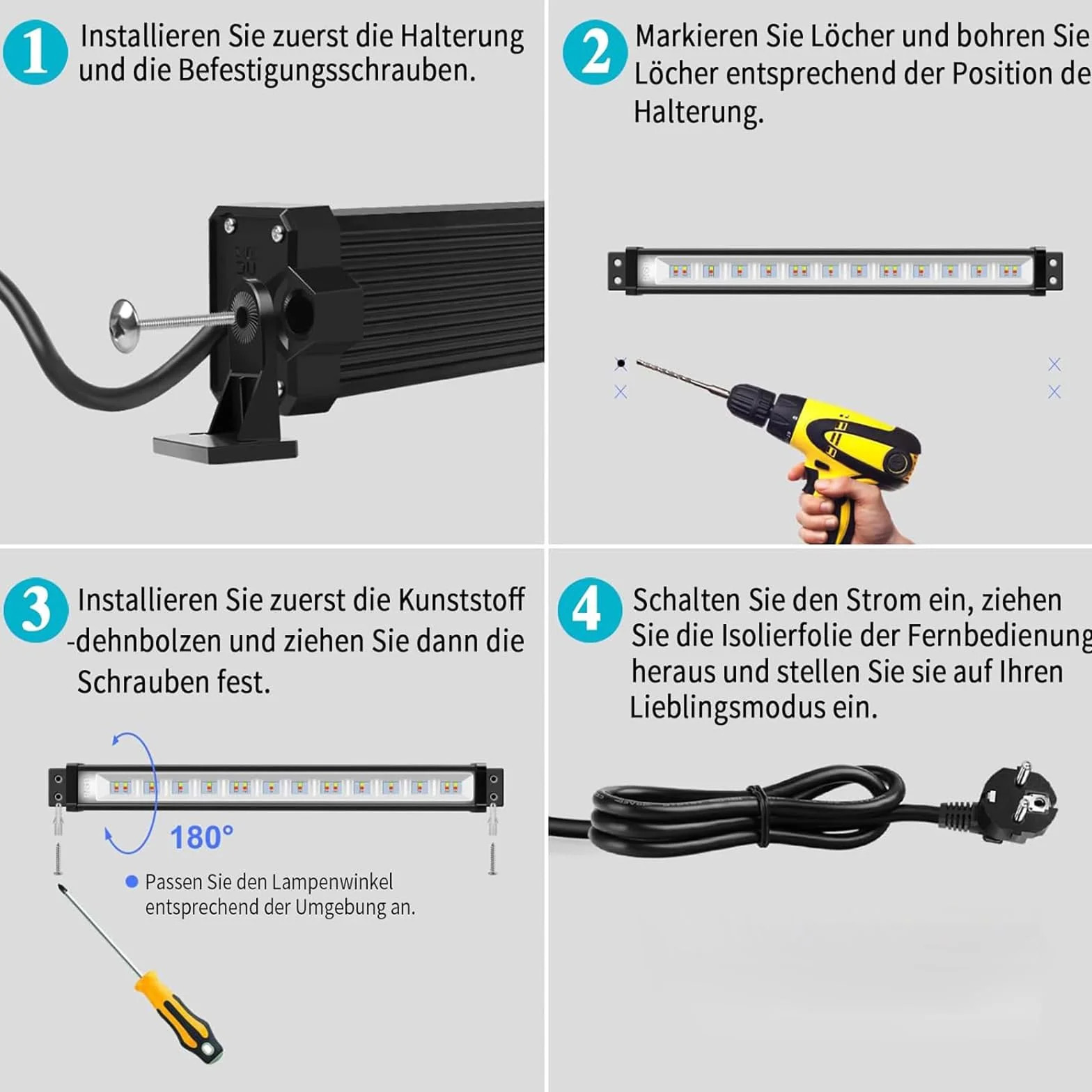 MEIHUA Reflektor RGB 42 W, do zewnątrz, 10 kolorów, 6 jasności, 30 trybów, IP66, oświetlenie ścianowe i LED, efekty świetlne z pilotem zdalnym