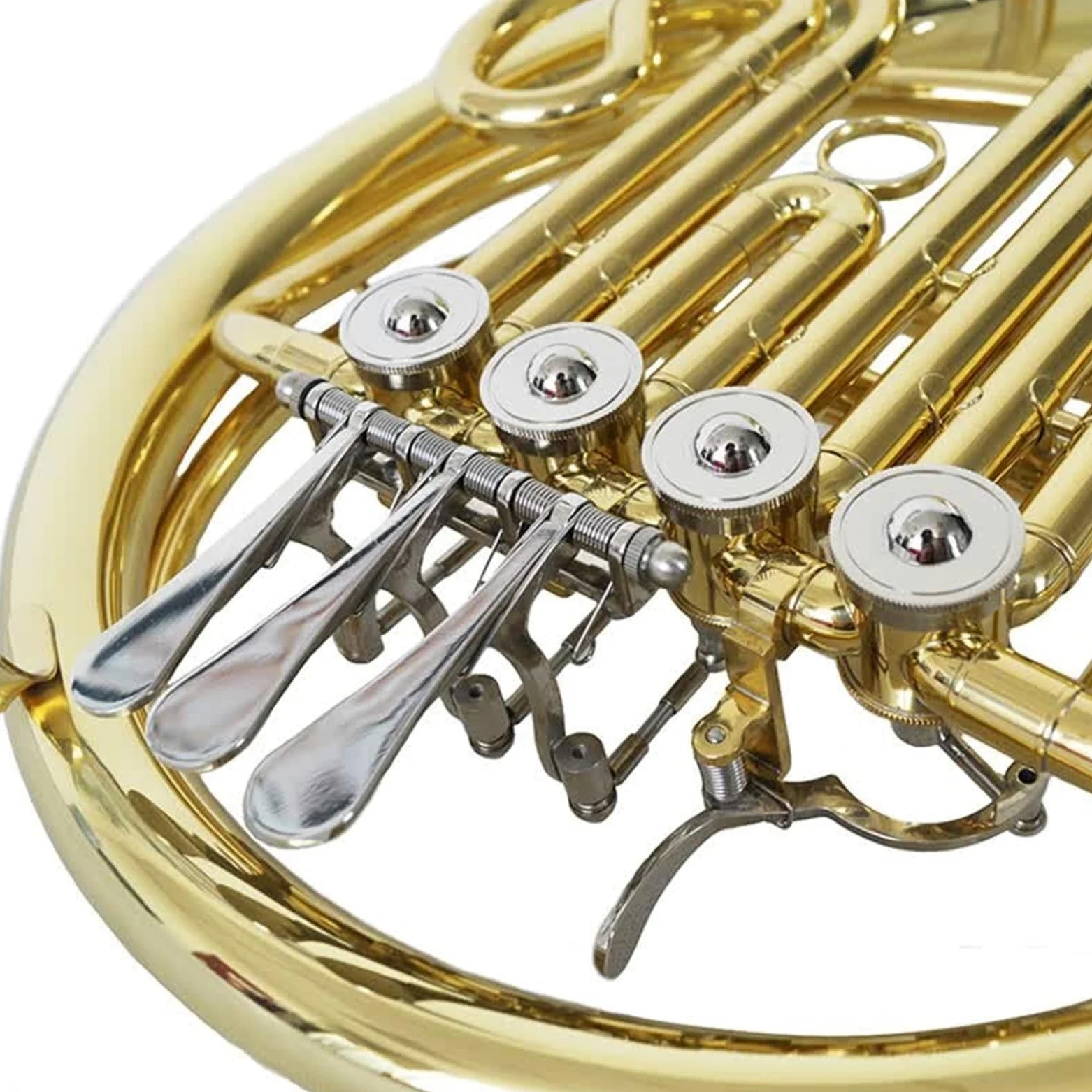 Francuski Róg Dla Początkujących Klucz Bb Do A Czteroklawiszowy Pojedynczy Rząd Róg Dzielony Srebrny I Złoty(Gold)