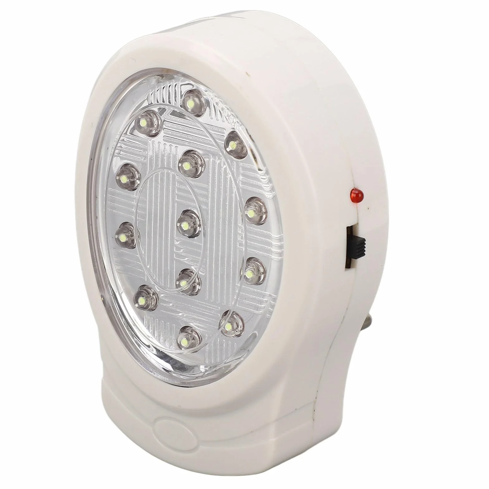 AC110‑240V Awaryjna LED ABS 2W Zimna Biel 2 Biegi Lampka Awarii Zasilania Możliwość ładowania Podłącz lampkę Awarii Zasilania (Wtyczka UE)