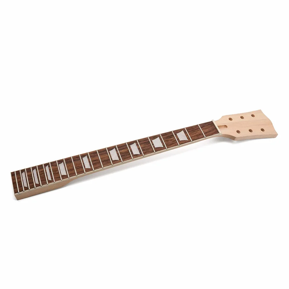 Alnicov Szyjka do gitary elektrycznej, DIY, 22 progów, szyja klonowa, palisander, podstrunnica z białymi kropkami, wkładka do gitar Gibson LP, zamiennik części