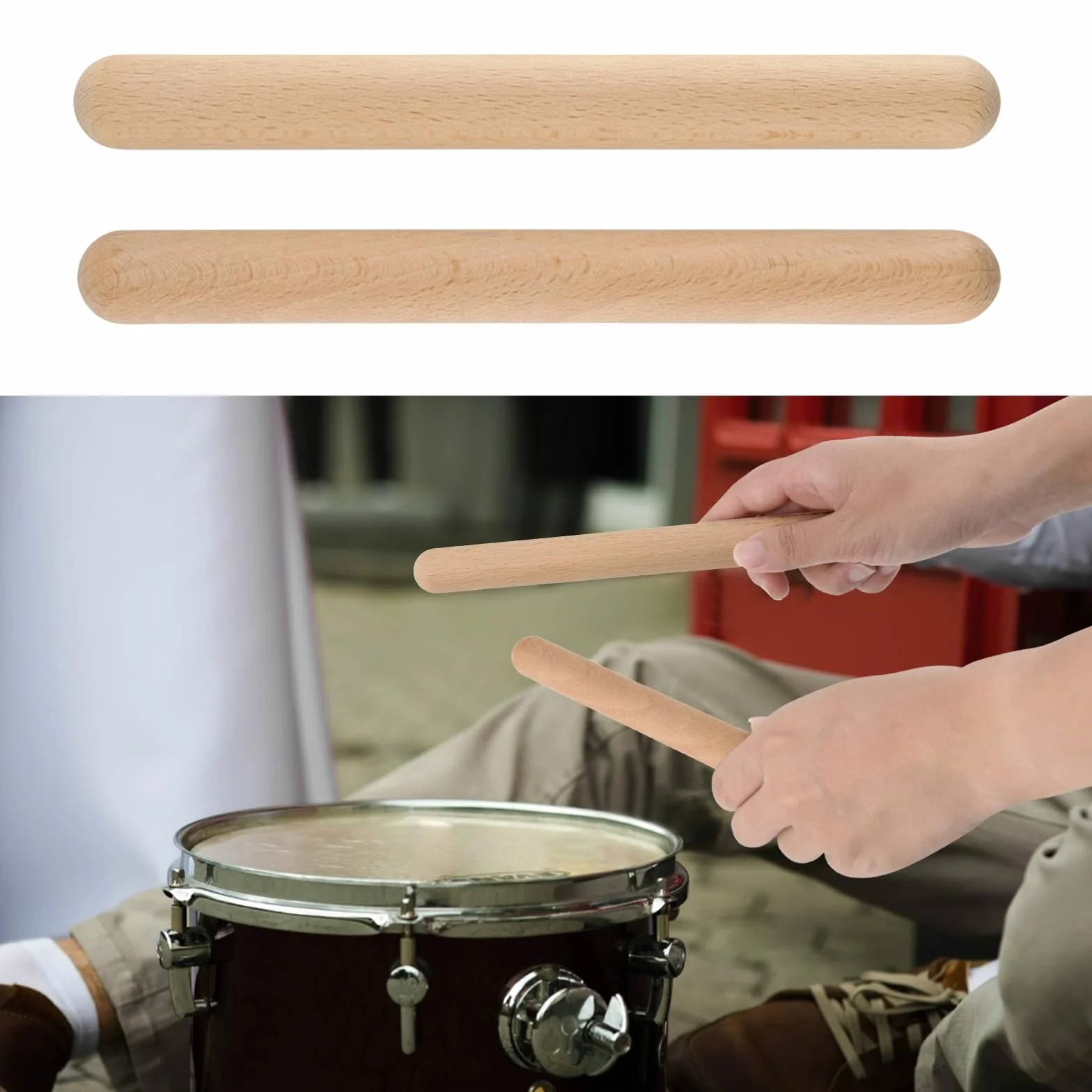 16 sztuk, 20 cm, instrument z drewna dźwiękowego, zestaw pałeczek do rytmii, do szkół, zespołów, profesjonalistów lub początkujących
