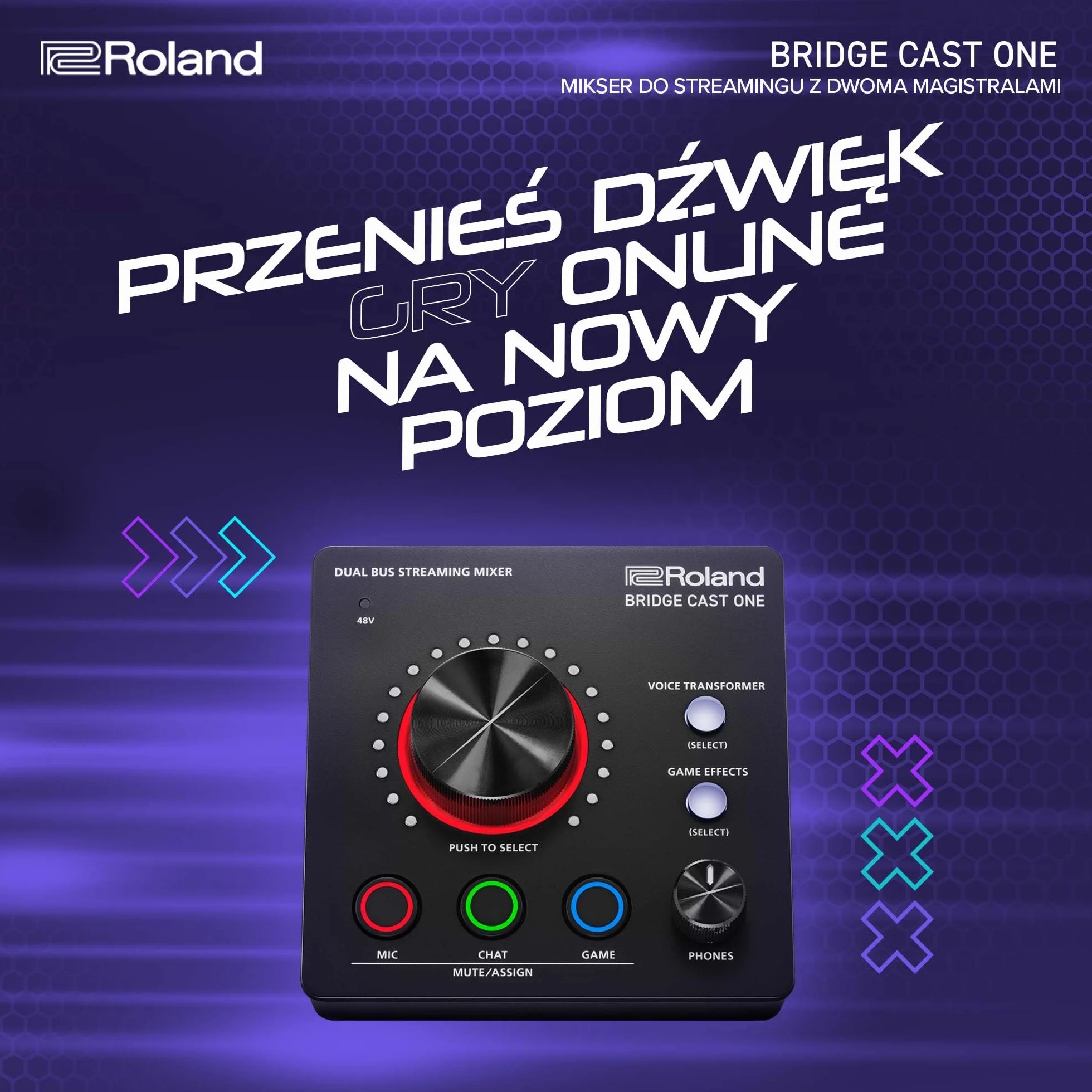Roland BRIDGE CAST ONE Dual Bus Streaming Mixer Kompaktowy Mikser Audio 32-bitowy DSP USB-C