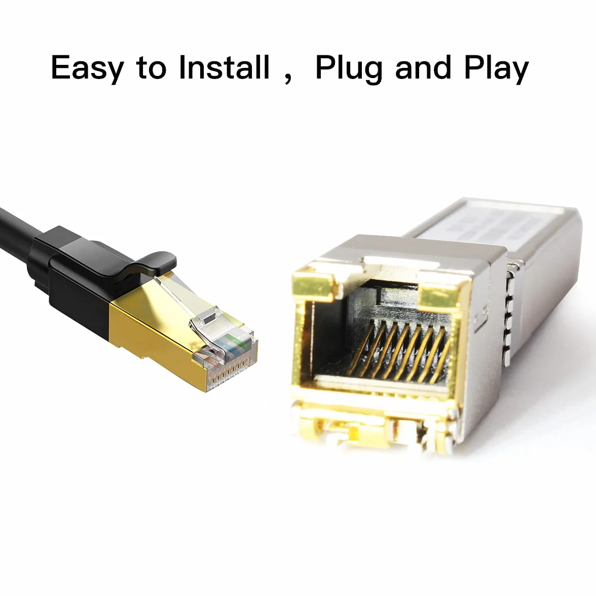 2 sztuki modułu miedzianego 1.25/2.5/5/10G SFP+ RJ45 - do 30 m z CAT.6a/7 kompatybilność z nadajnikami Cisco, Ubiquiti, Netgear, D-Link, Supermicro, TP-Link, Mikrotik, Unifi i innymi, SFP 10GBase-T