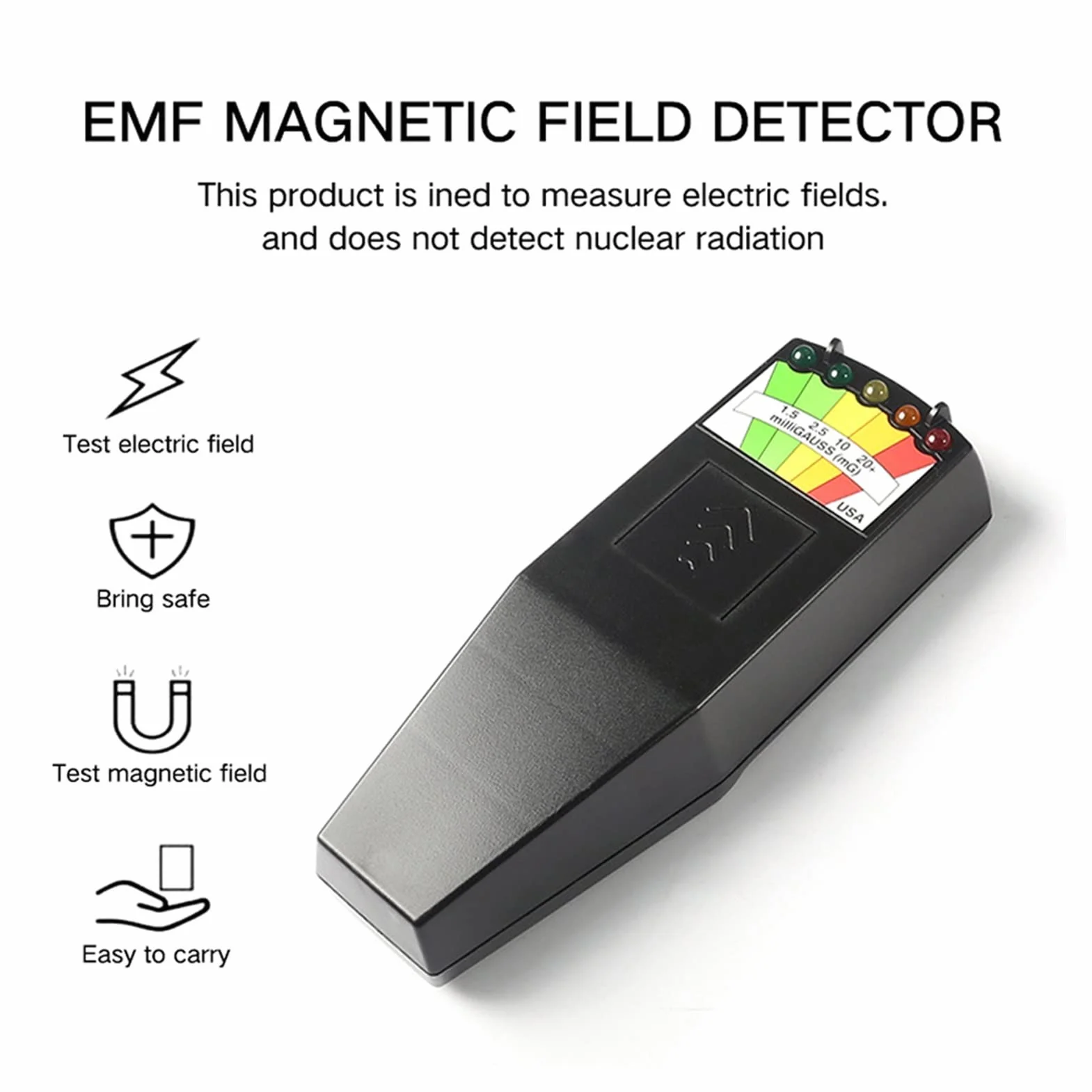 Miernik pola elektromagnetycznego K2 pole elektromagnetyczne EMF. Gauss Meter Ghost Detector Portable EMF. Detektor pola magnetycznego 5 PROWADZONY Miernik Gaussa. do inspekcji EMF w domu na zewnątrz