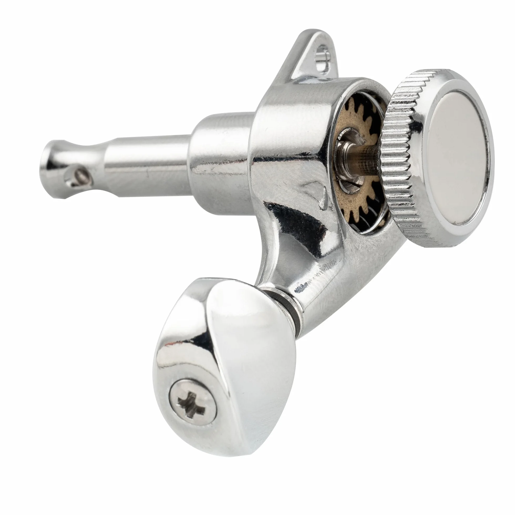 Musiclily Pro 6 w linii Tunery Blokujące Gitarowe Klucze Blokowane Locking Tuners Kołki Strojenia do Gitary Elektrycznej Strat Tele, Chrom Pokrętła Vintage Owalny
