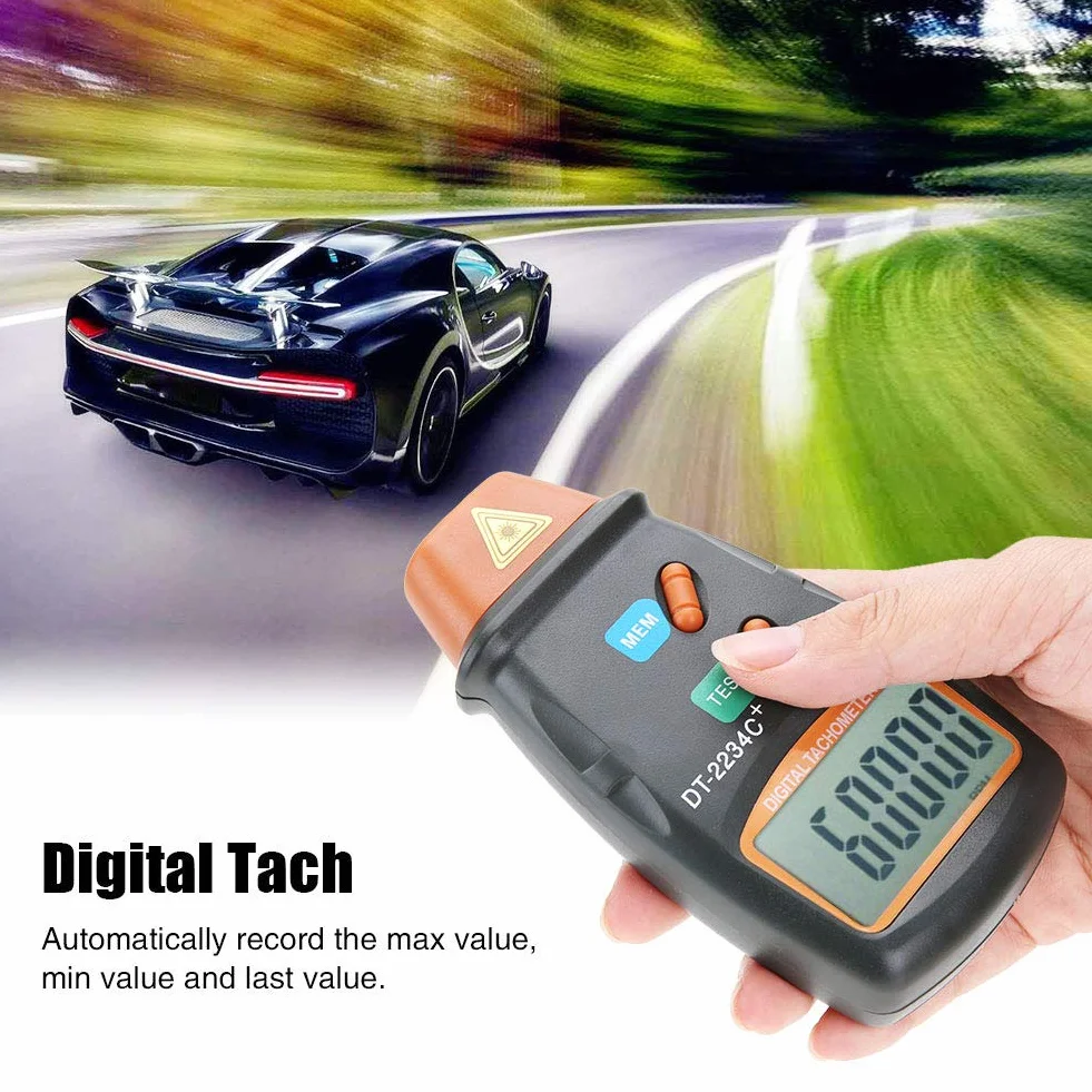 Bezdotykowa torba dt-2234c + laserowy miernik prędkościomierz cyfrowy LCD foto obrotowy mini wyświetlacz prędkości obrotowej silnik obrotowy z 3 paskami odblaskowymi