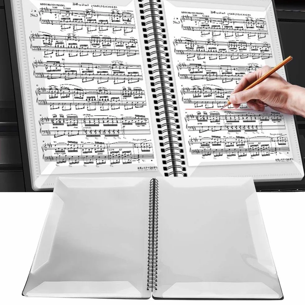 A4 teczka na nuty 40-stronicowa Teczka na nuty fortepianowe dla graczy, muzyków, studentów