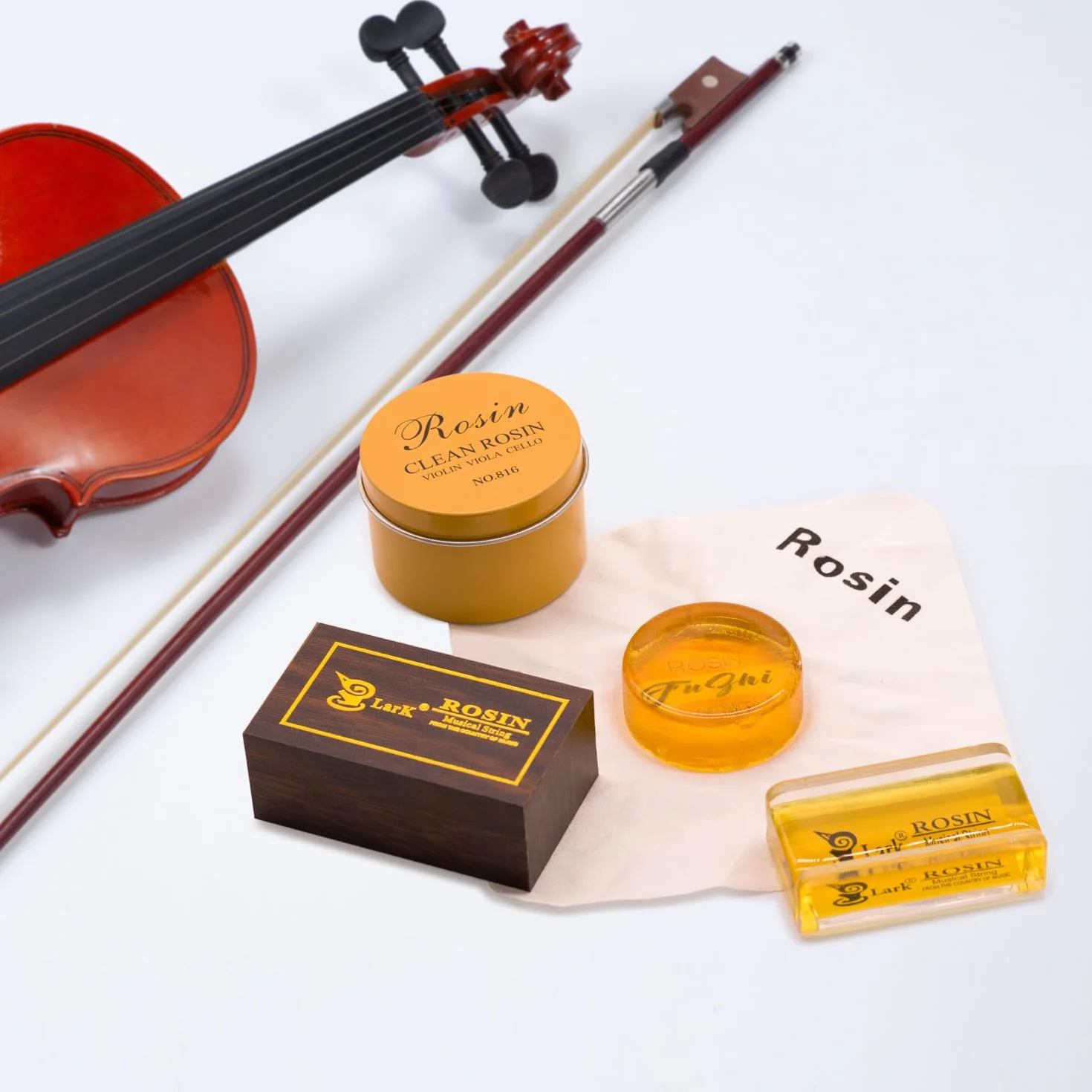 Paquete de 2 Resina Violin, Fansjoy Colofonia Natural con Estuche, para Violín, Viola y Violonchelo Arcos