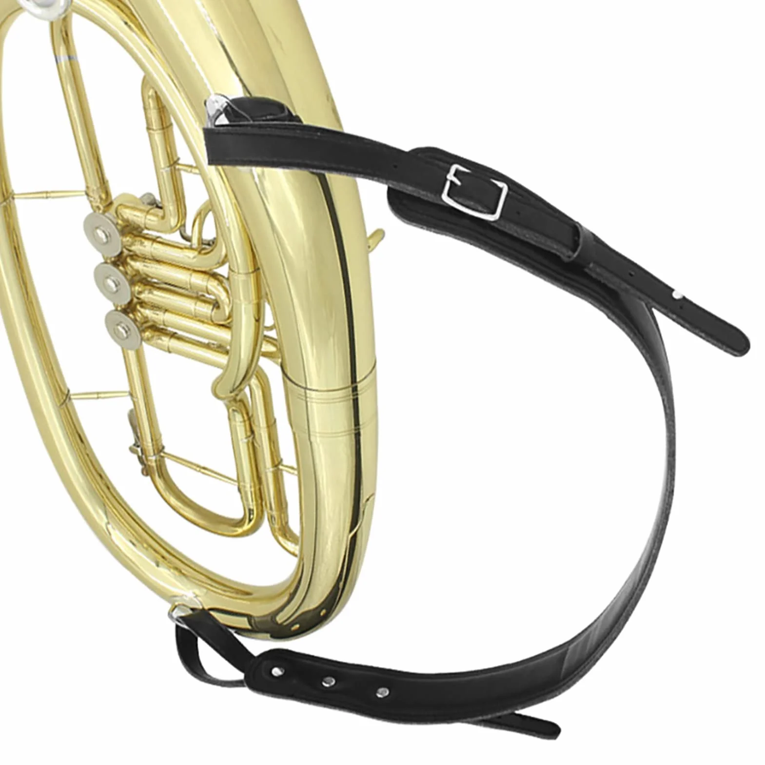 Pasek Tuba, regulowany, pogrubiony skórzany pasek na jedno ramię do instrumentu dętego Tuba