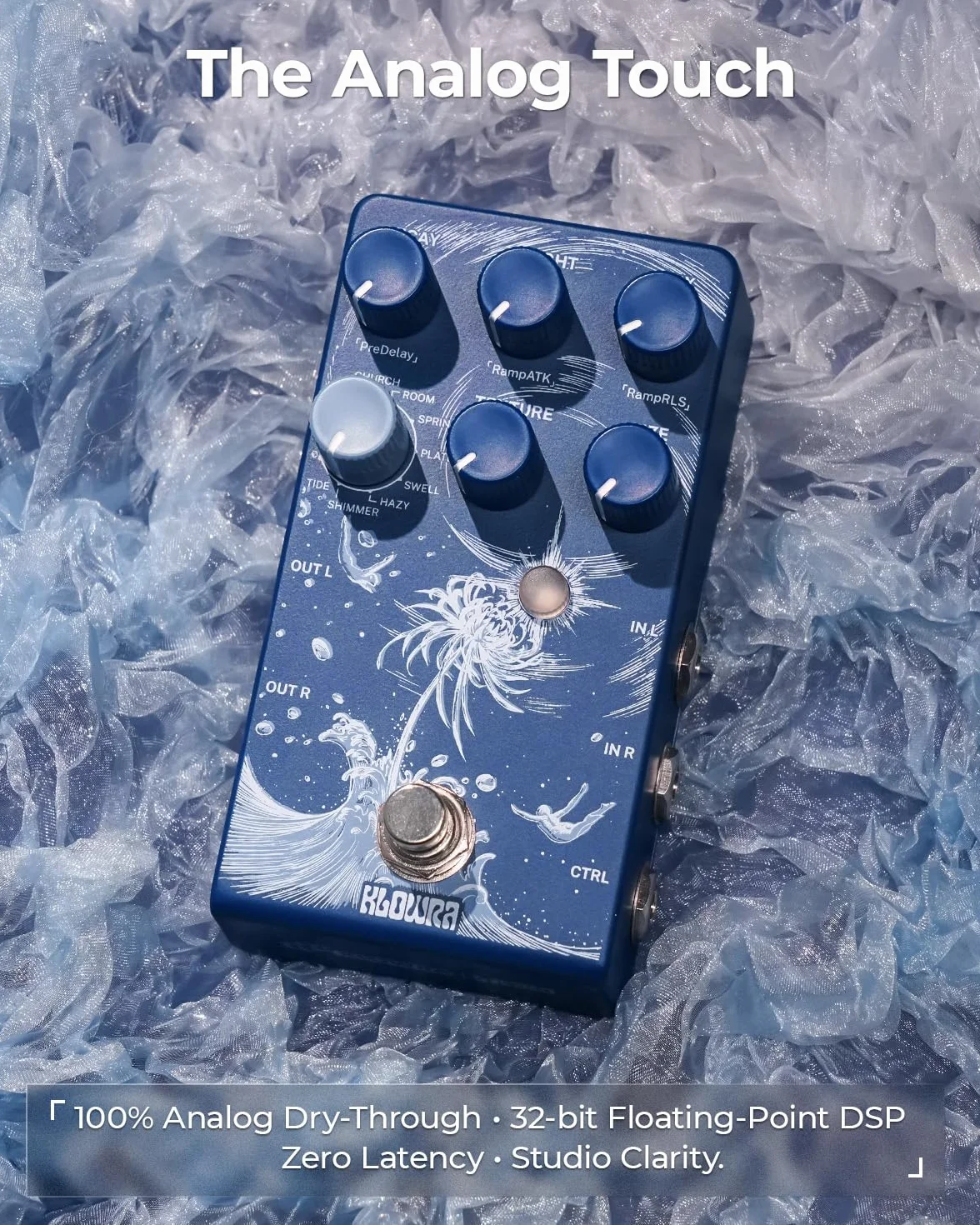 Limbo Reverb gitarowy – 9 stereofonicznych typów pogłosu otoczenia, analogowy suchy, True Bypass, Freeze & Infinity, obsługa pedału ekspresji
