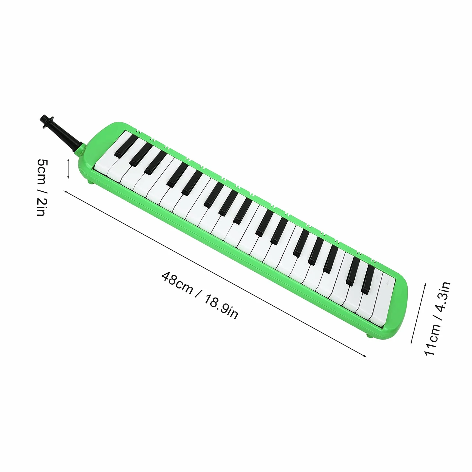 Mxzzand Melodica 37 Keys Wind Instrument muzyczny dla miłośników muzyki, początkujących do szkolenia zawodowego (zielony), instrument dęty,Narząd jamy ustnej