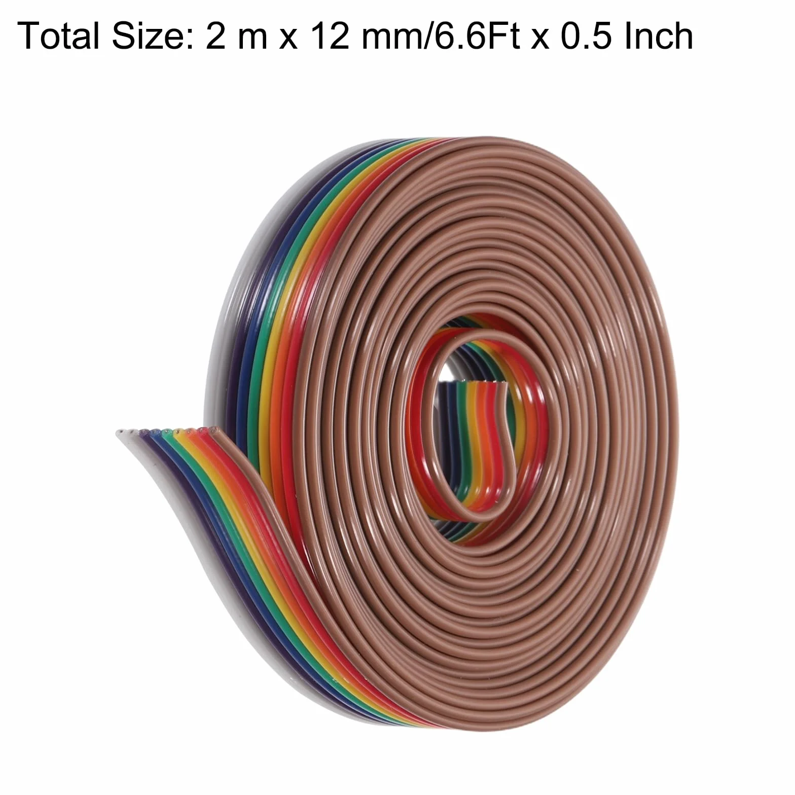 QUARKZMAN 1 szt. 9 pinów płaskich Rainbow Ribbon Cable 6.6 Ft 1,27 mm Pitch Breadboard Jumper Wires do projektów elektronicznych
