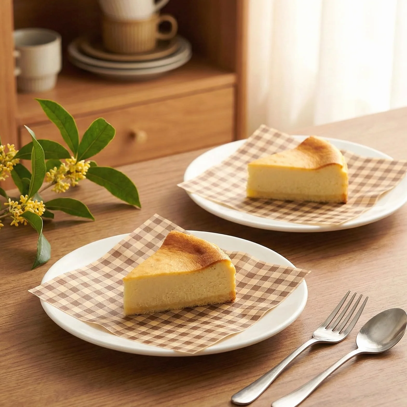 100 sztuk woskowanych arkuszy papieru delikatesowego, 18 cm x 18 cm kwadraty odporne na tłuszcz, w kratkę, do oklejania kanapek i burgerów, papier do pieczenia, arkuszy do pakowania delikatesów