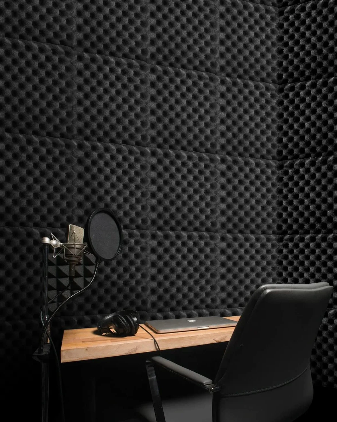 Pianka akustyczna Soundsbay 12 sztuk 30x30x2.5 cm Panele akustyczne z przezroczystą dwustronną taśmą samoprzylepną Panele akustyczne ściana dla studia, podcast, studio nagrań