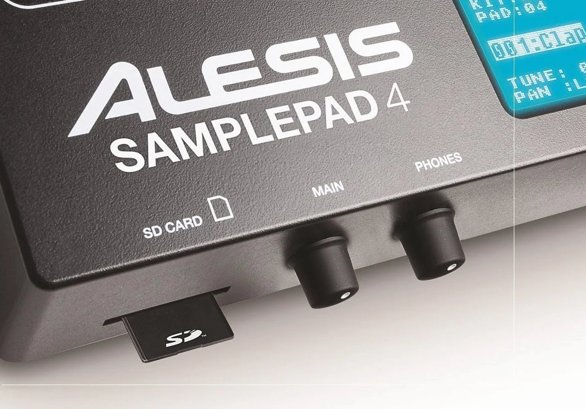 Alesis Sample Pad 4 Kompaktowy instrument perkusyjny 4 pady czułe na prędkość 25 dźwięków bębnów gniazdo SD/SDHC