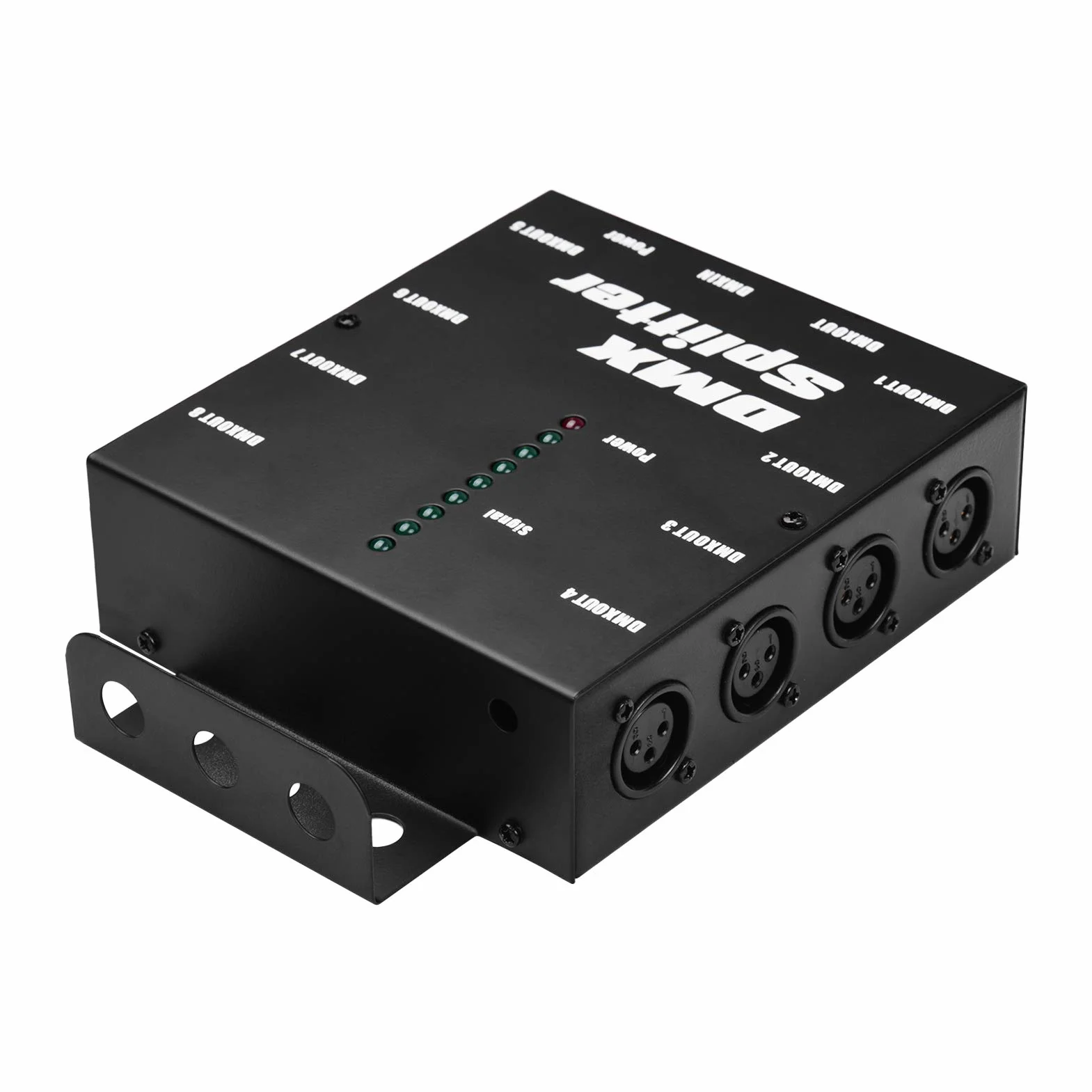 Rozdzielacz sygnału światła, KOCAN DMX512 Optyczny rozdzielacz sygnału dystrybutora 1 bezpośrednie wejście i wyjście 8 niezależnych wyjść do kontrolera oświetlenia Konsola sceniczna DJ Club D