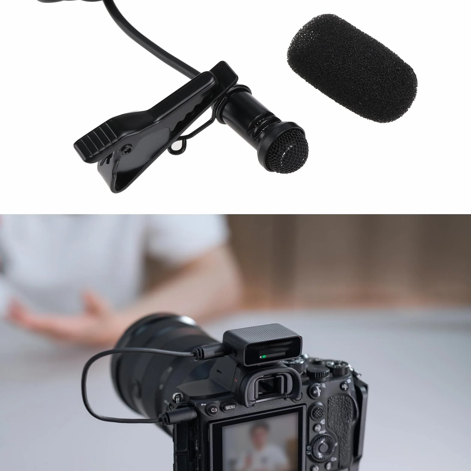 Mikrofon krawatowy wielokierunkowy 3,5 mm TRS do vlogowania, wywiadów, streamingu, wykładów, nadajników kompatybilny z Rode Wireless GO 2 / II
