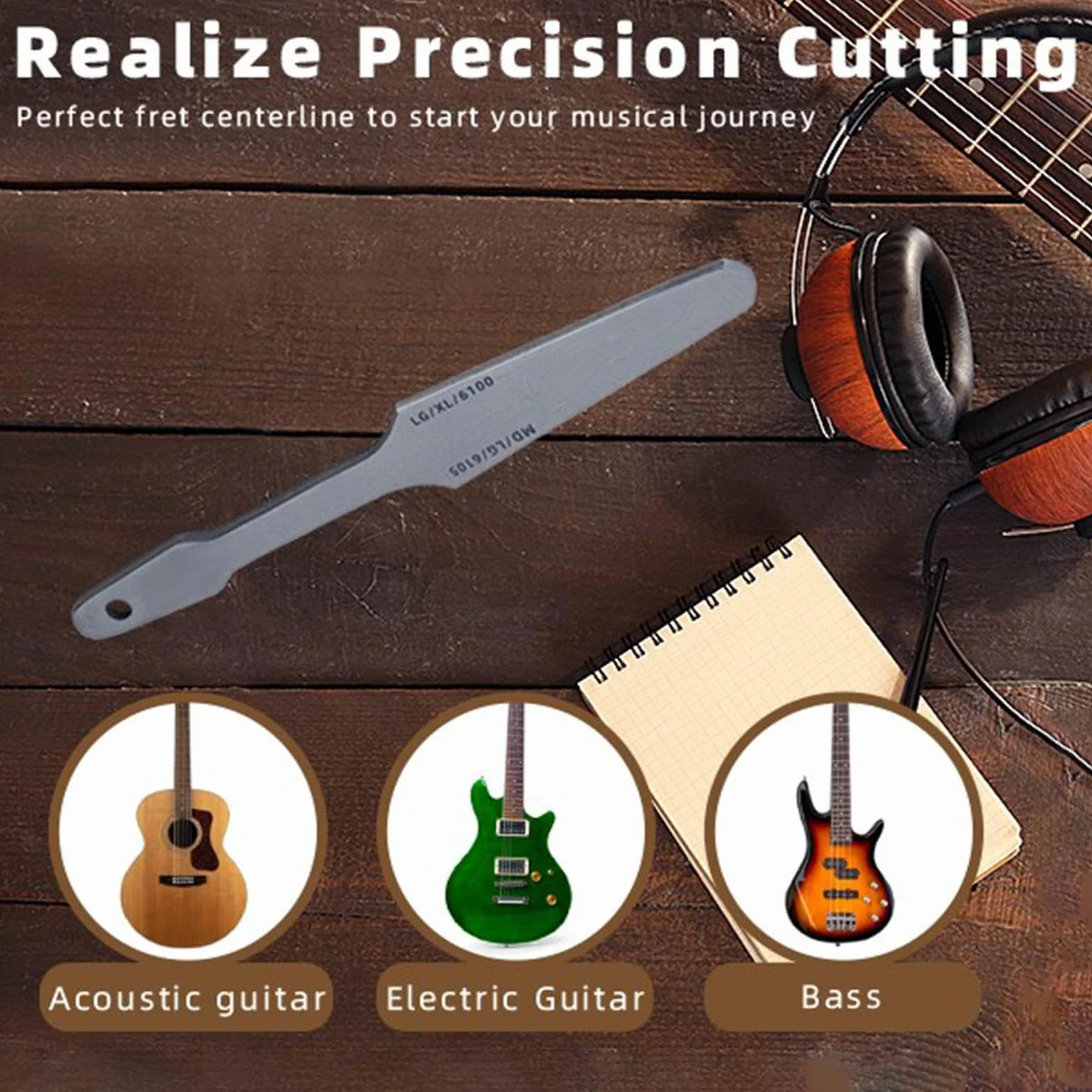 Guitar Fret Crowning File, garderoba Luthier Frets, urocze narzędzie do naprawy, przenośne kompaktowe dwustronne poziomowanie plików do konserwacji akustycznej i gitar basowych