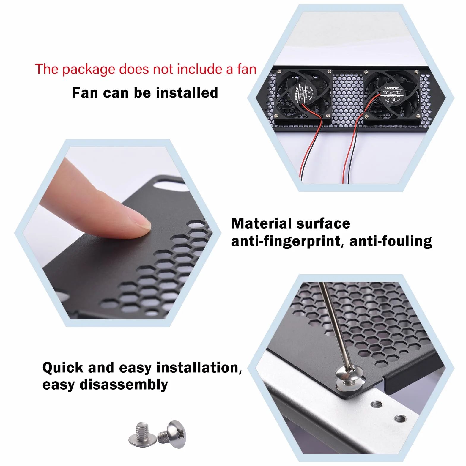 GeeekPi Uchwyt wentylowany 2U do stelaża serwerowego DeskPi RackMate T1/T0/T2 25,4 cm