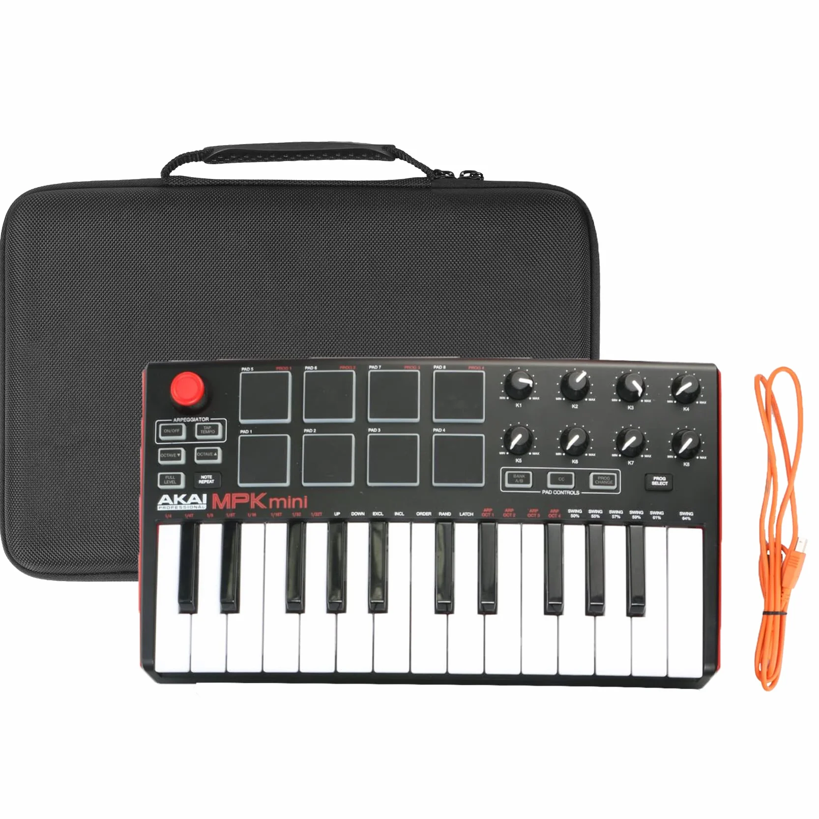 Khanka twarde etui podróżne do modelu AKAI Professional MPK Mini MK3 / MKII MK2 / MPK Mini Play, 25-klawiszowa klawiatura i kontroler USB MIDI, tylko etui, białe