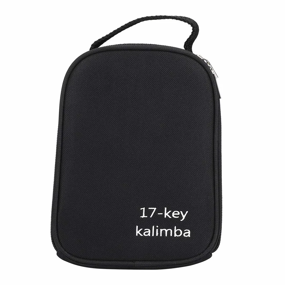 Kalimba etui, przenośne anty-uderzenia z paskiem Kalimba torebka pudełko, odporne na wstrząsy czarne 17 kluczy na kciuki kalimba palec fortepian