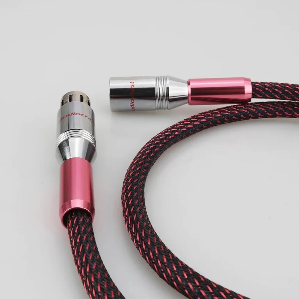AES/EBU cyfrowy kabel audio srebrny zrównoważony XLR 1m HiFi