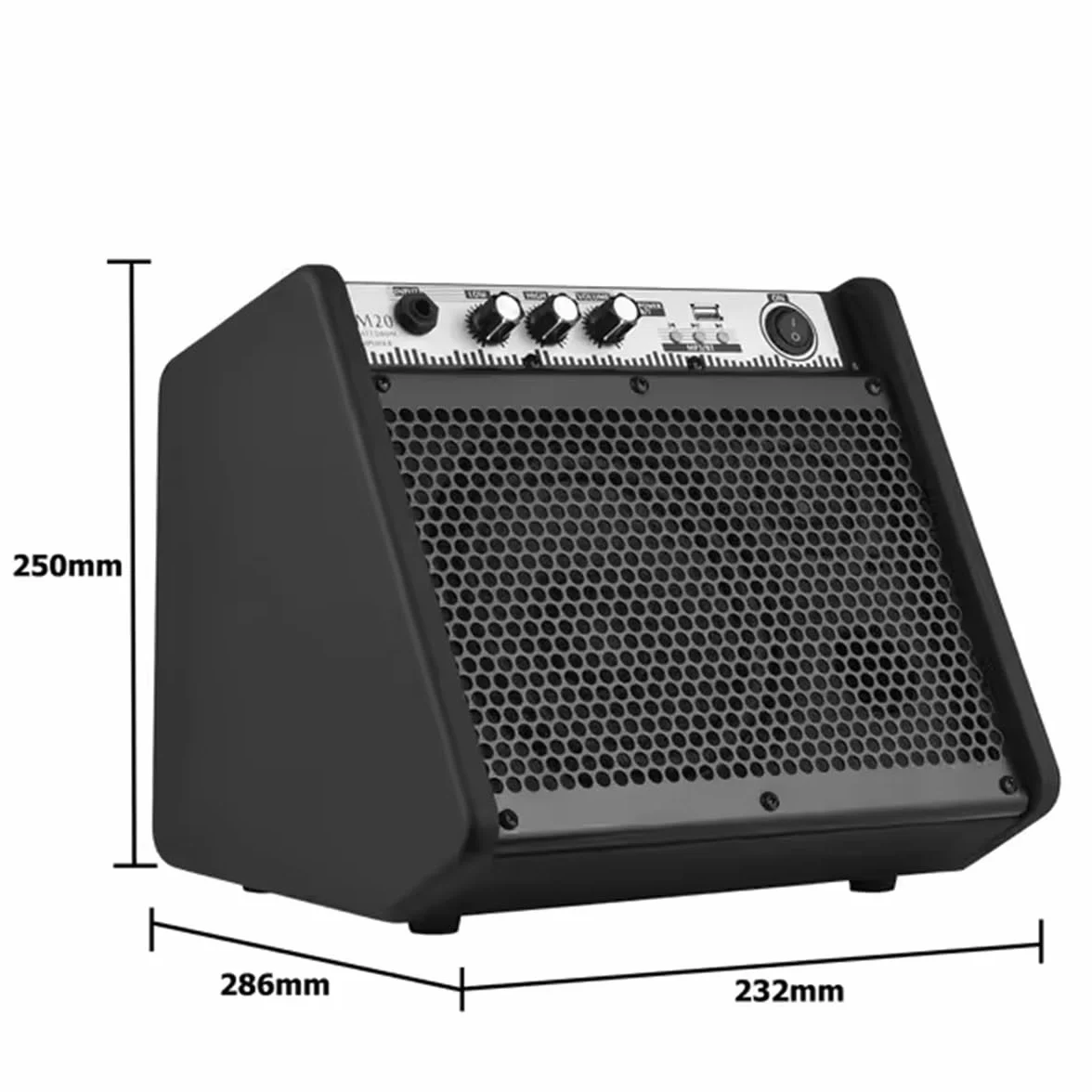 Coolmusic DM20 Bluetooth osobisty wzmacniacz głośnika do elektrycznego wzmacniacza bębna, klawiatury i gitary akustycznej (z przewodem)