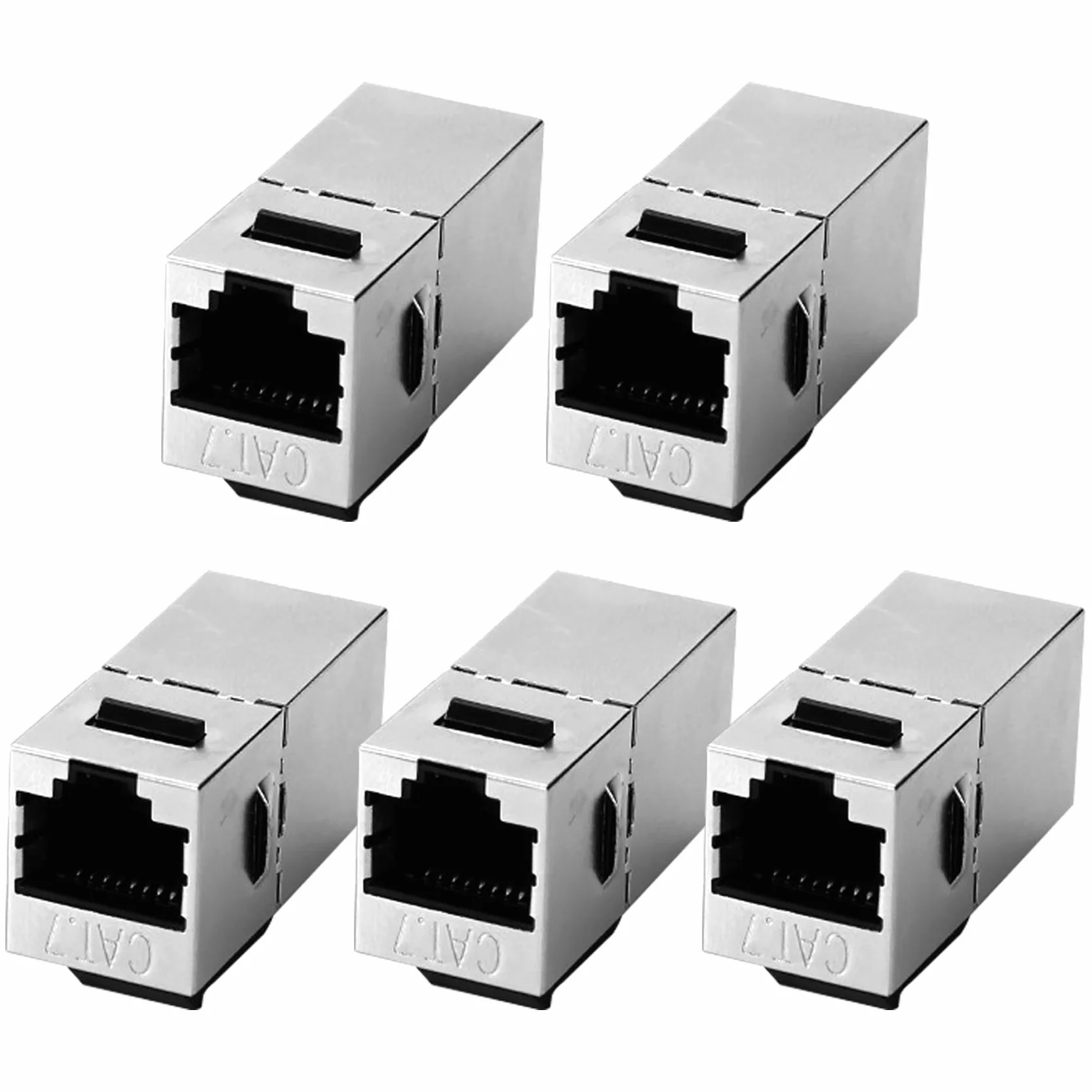 ANBOO Keystone moduł RJ45, 5 sztuk, złącze Cat 7, ekranowane, 10 Gbps, złącze Ethernet do panelu krosowego, gniazdo sieciowe, podtynkowe, kompatybilne z Cat6/Cat5e