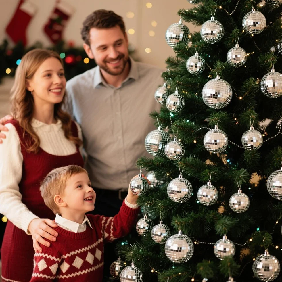 Srebrne kule dyskotekowe, 28 sztuk, mini kula dyskotekowa, kula dyskotekowa, kula dyskotekowa, mała, na choinkę, wesele, do domu, na imprezę, przyjęcie urodzinowe