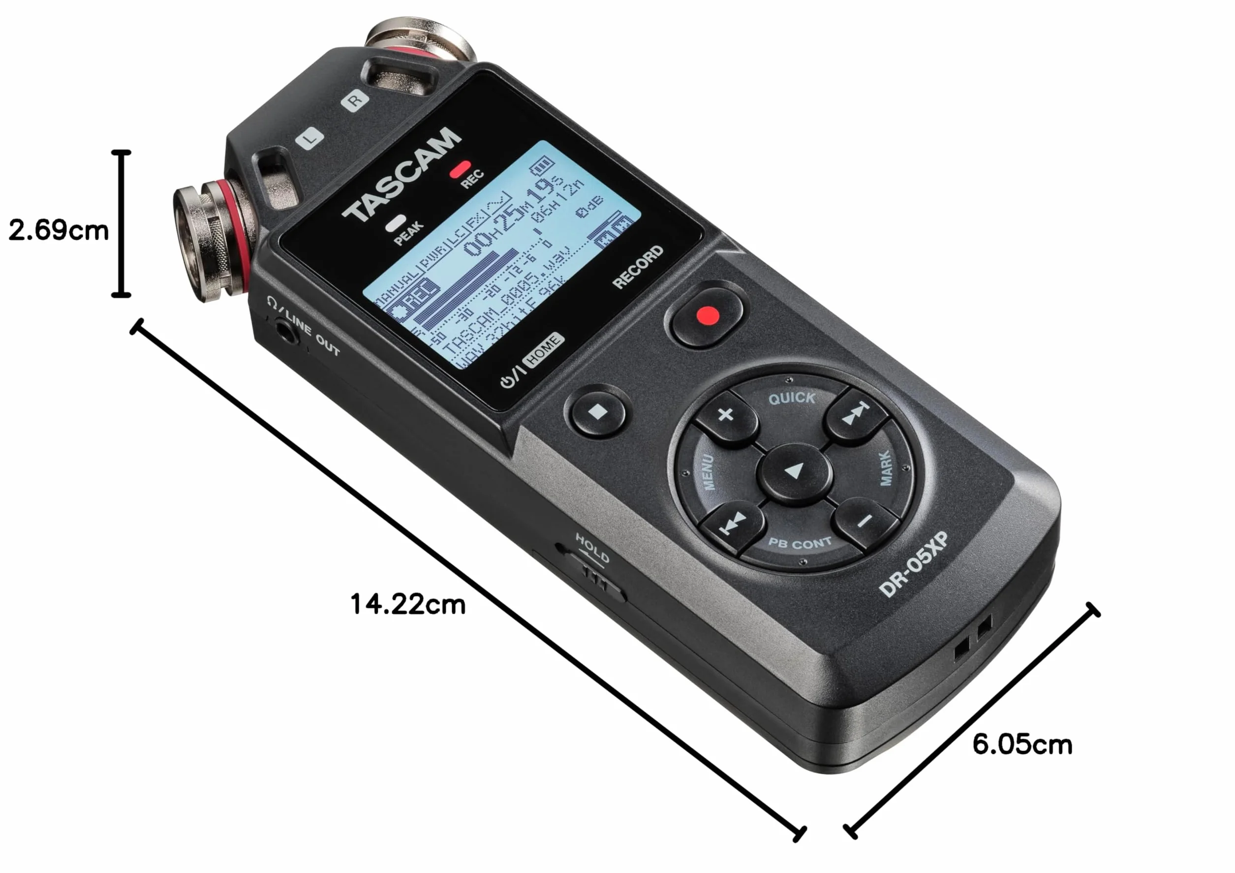 Tascam DR-05XP - 2-kanałowy 32-bitowy przenośny przenośny rejestrator ręczny z interfejsem audio USB-C