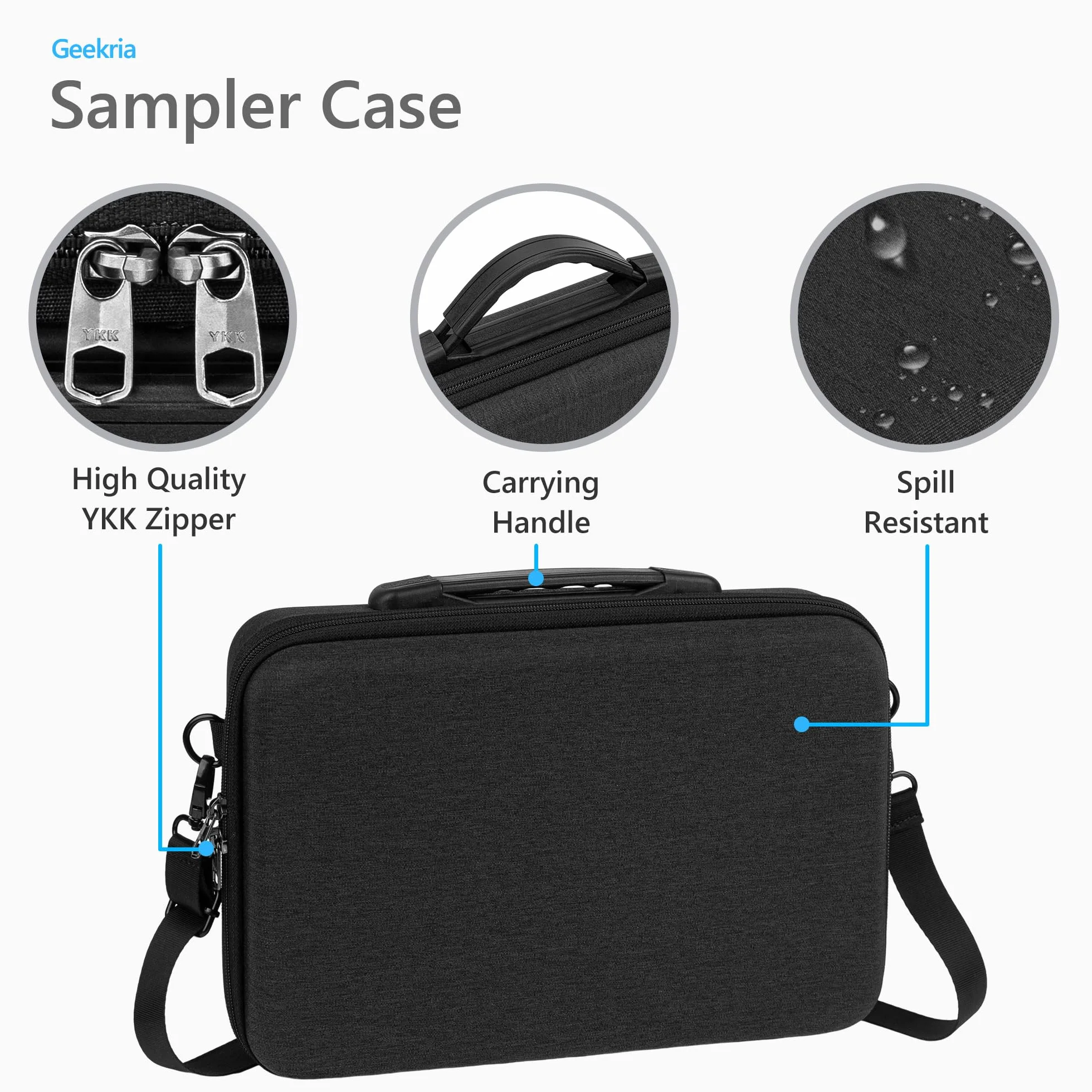Geekria twarda walizka podróżna kompatybilna z Akai Professional MPC Sample Portable Groovebox, torba do przenoszenia samplera audio (ciemnoszara)