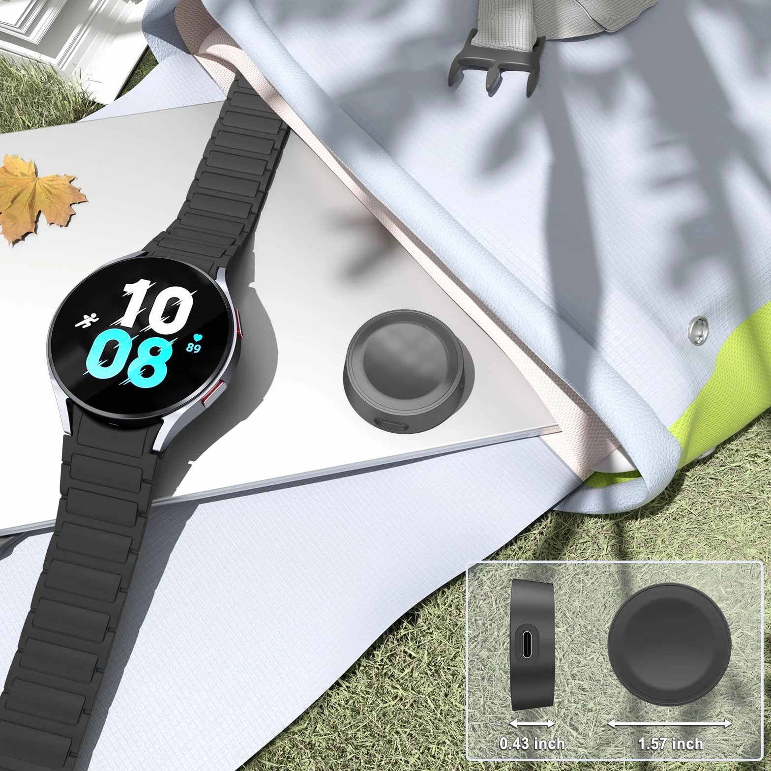 Oumida Kabel do Ładowania Samsung Galaxy Watch 4/4 Classic/3/Active 2/Active, Ładowarka USB dla Galaxy 7/6/6 Classic/5 Pro/5 (bez kabla) (czarny)