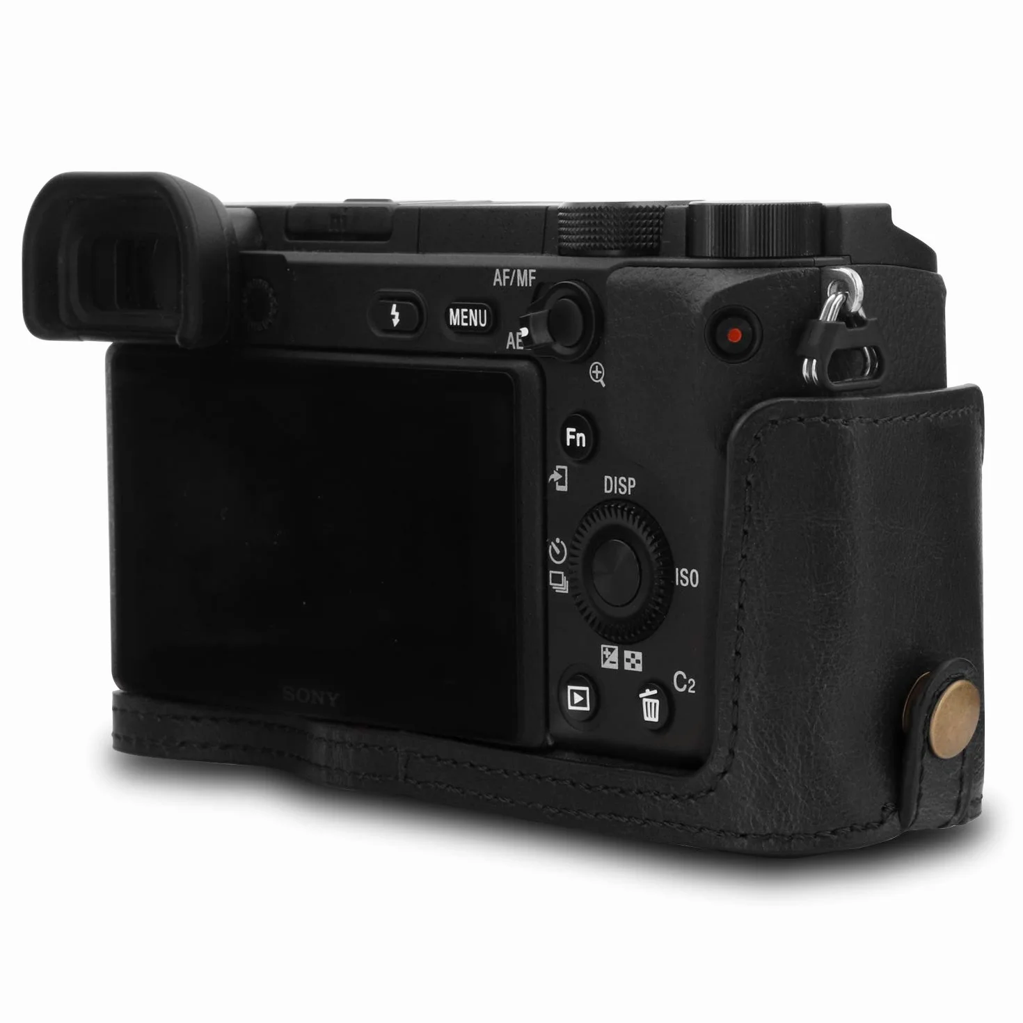 MegaGear MG1651 Ever Ready skórzane etui na aparat kompatybilne z Sony Alpha A6100, A6400 (16-50 mm) - czarne