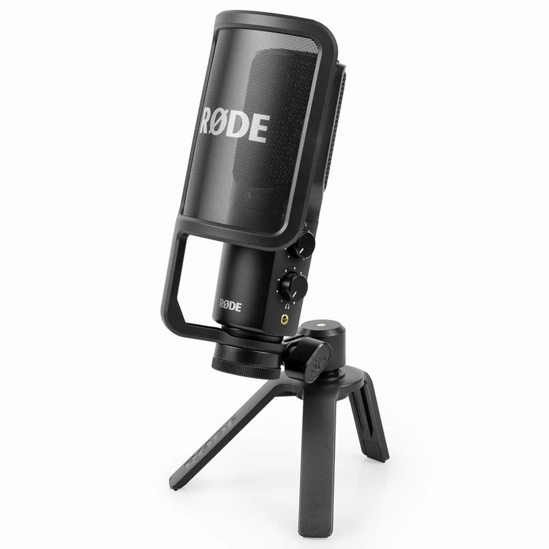 Mikrofon pojemnościowy USB RØDE NT-USB+ Plus + ramię przegubowe PSA1+ Plus czarny + ściereczka z mikrofibry keepdrum