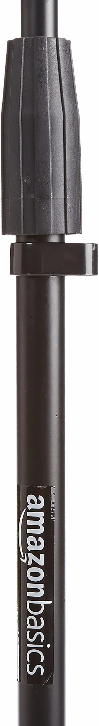 Amazon Basics – statyw mikrofonowy z ramieniem obrotowym, do 218 cm, pochylany i regulowany, ultralekka stal, przenośny, kompatybilny z adapterem 95 mm na 160 mm, czarny.