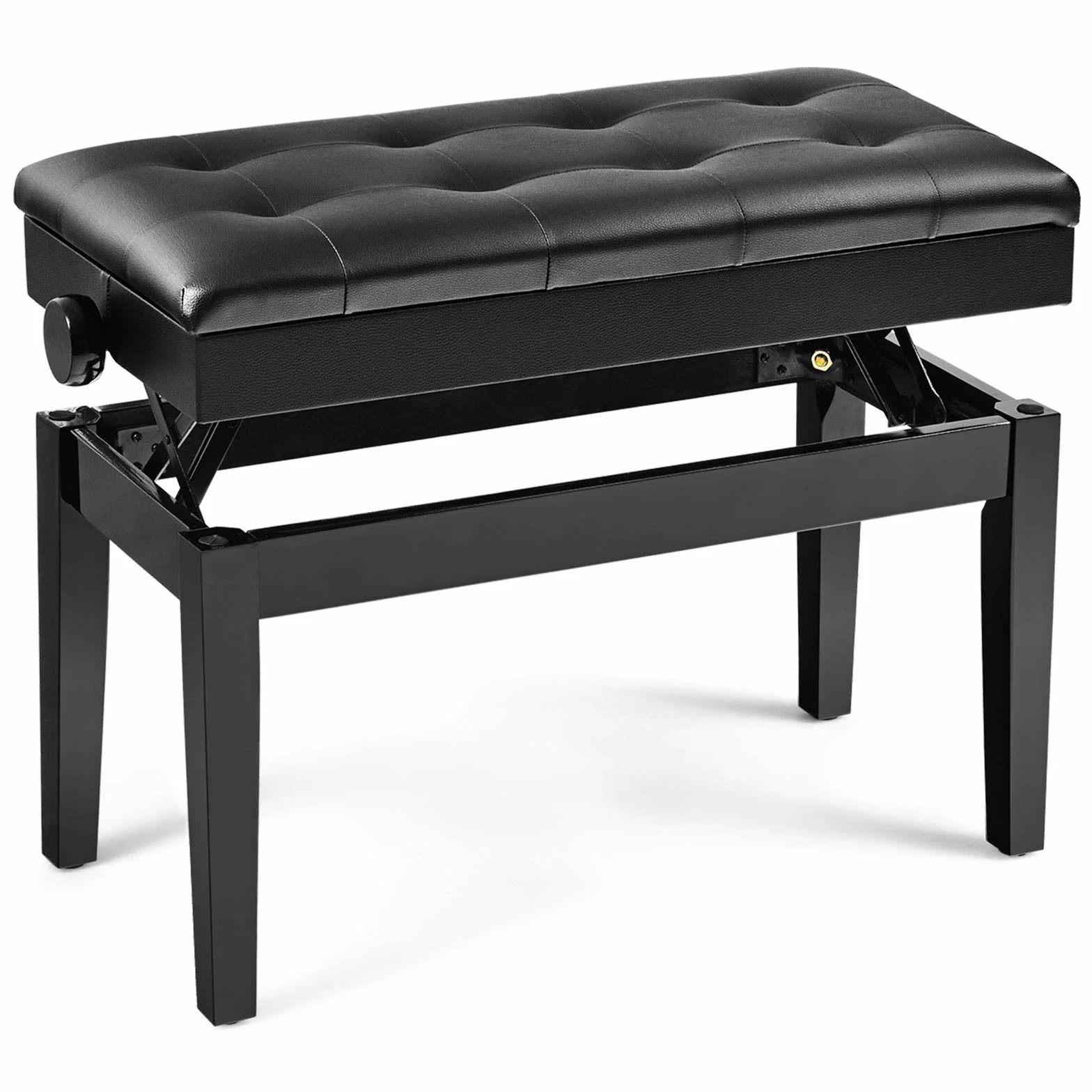 LIFEZEAL Ławka fortepianowa dla 2 osób regulowana wysokość 150 kg 75 x 35 x 45-54 cm czarny