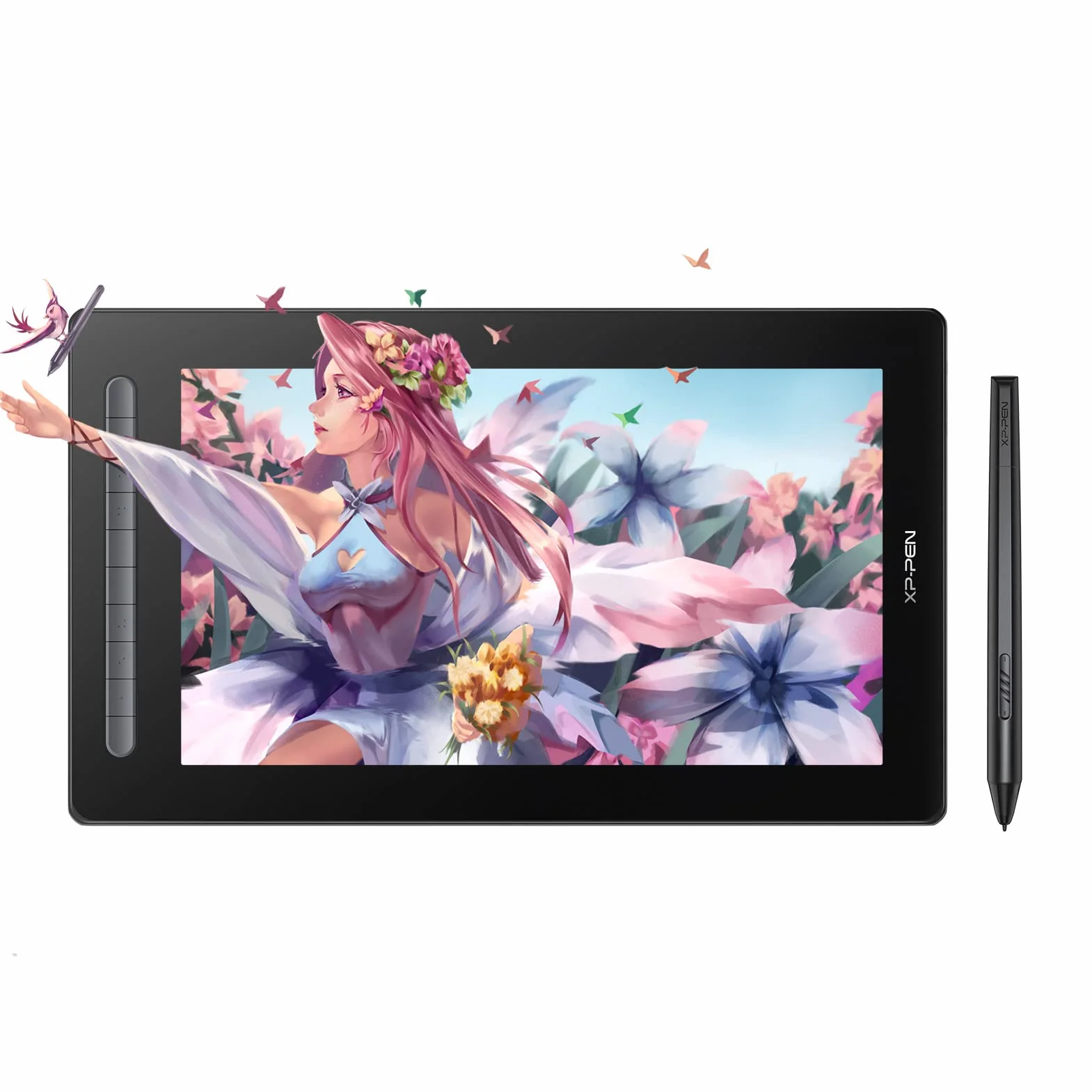 XP-PEN Artist 16 2. generacji tablet graficzny, monitor graficzny 15,4 cala, X3 Smart Chip Pen z 10 przyciskami szybkiego dostępu, 127% przestrzeni kolorów sRGB, wyświetlacz do szkicowania, rysowania