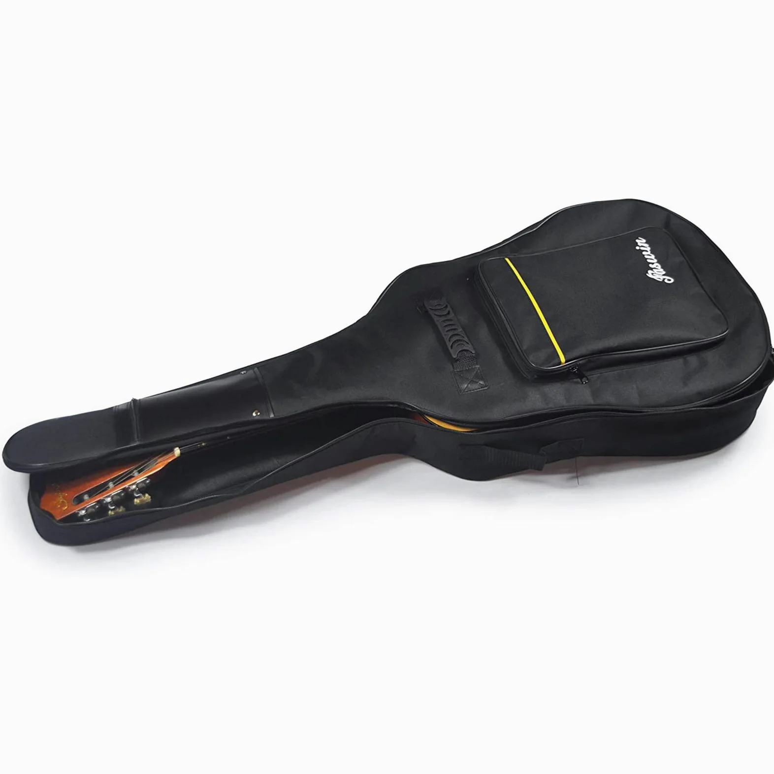 Pokrowiec na gitarę 104 cm, podwójny regulowany pasek na ramię, torba na gitarę akustyczną, wodoodporna tkanina Oxford, podkładka z gąbki o grubości 0,8 cm, czarna