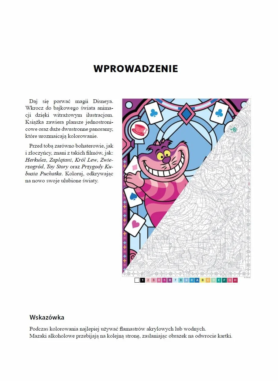 Art therapy. Kolorowanka antystresowa. Disney. Witraże. Magia kolorów. Zagadkowe rysunki