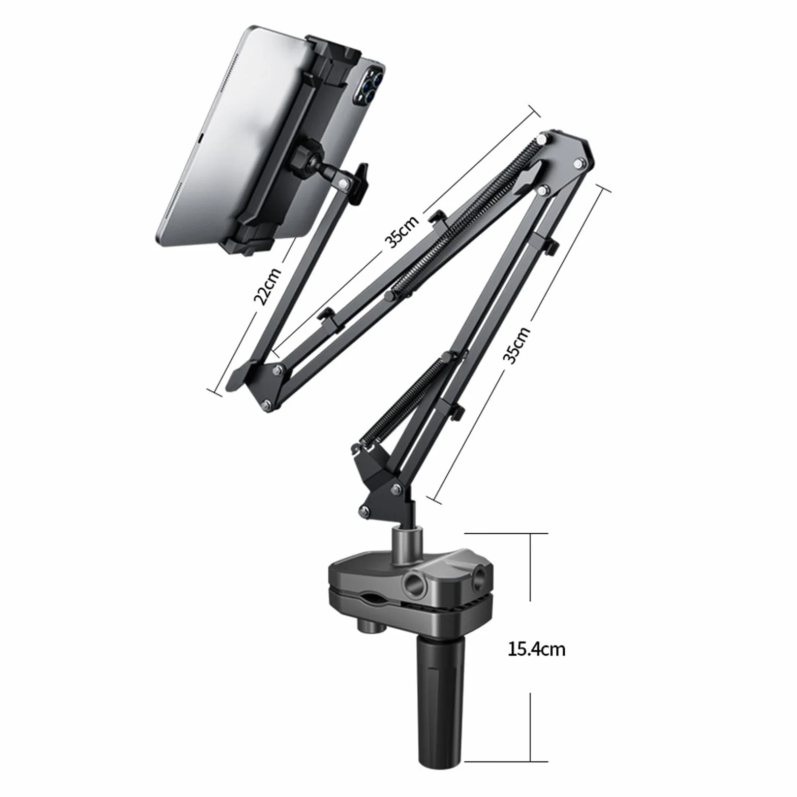Uchwyt na tablet do łóżka, regulowany uchwyt z metalowym ramieniem, superelastyczny, kompatybilny z iPad, Samsung Galaxy i Kindle, ergonomiczny, dla urządzeń o przekątnej od 4 do 13 cali