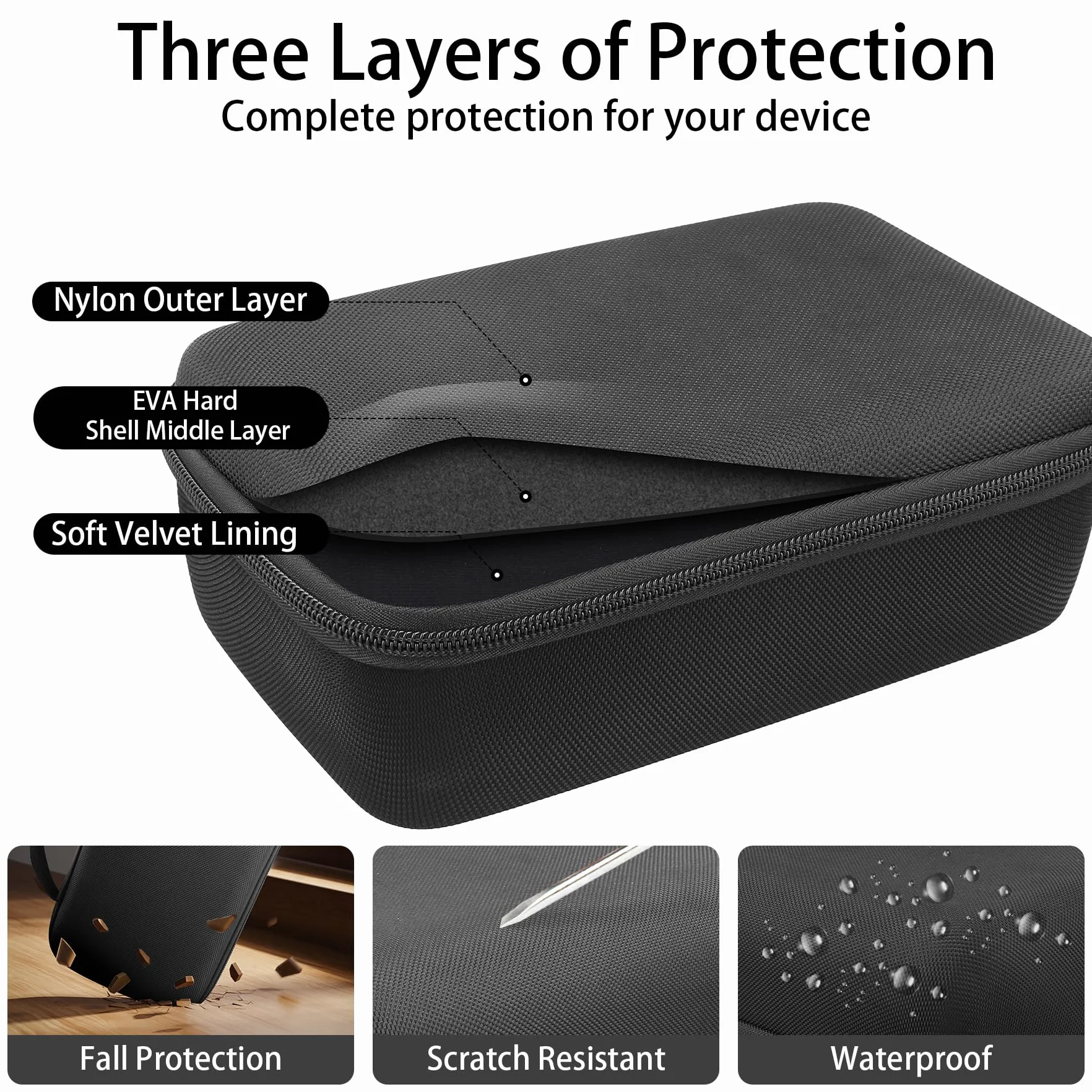 co2CREA Przechowywanie Carry Travel Hard Case dla Soundcore Ancher Boom 3i Portable Bluetooth Speaker, Solo Case, Czarny (Black), L, for soundcore Anker boom 3i