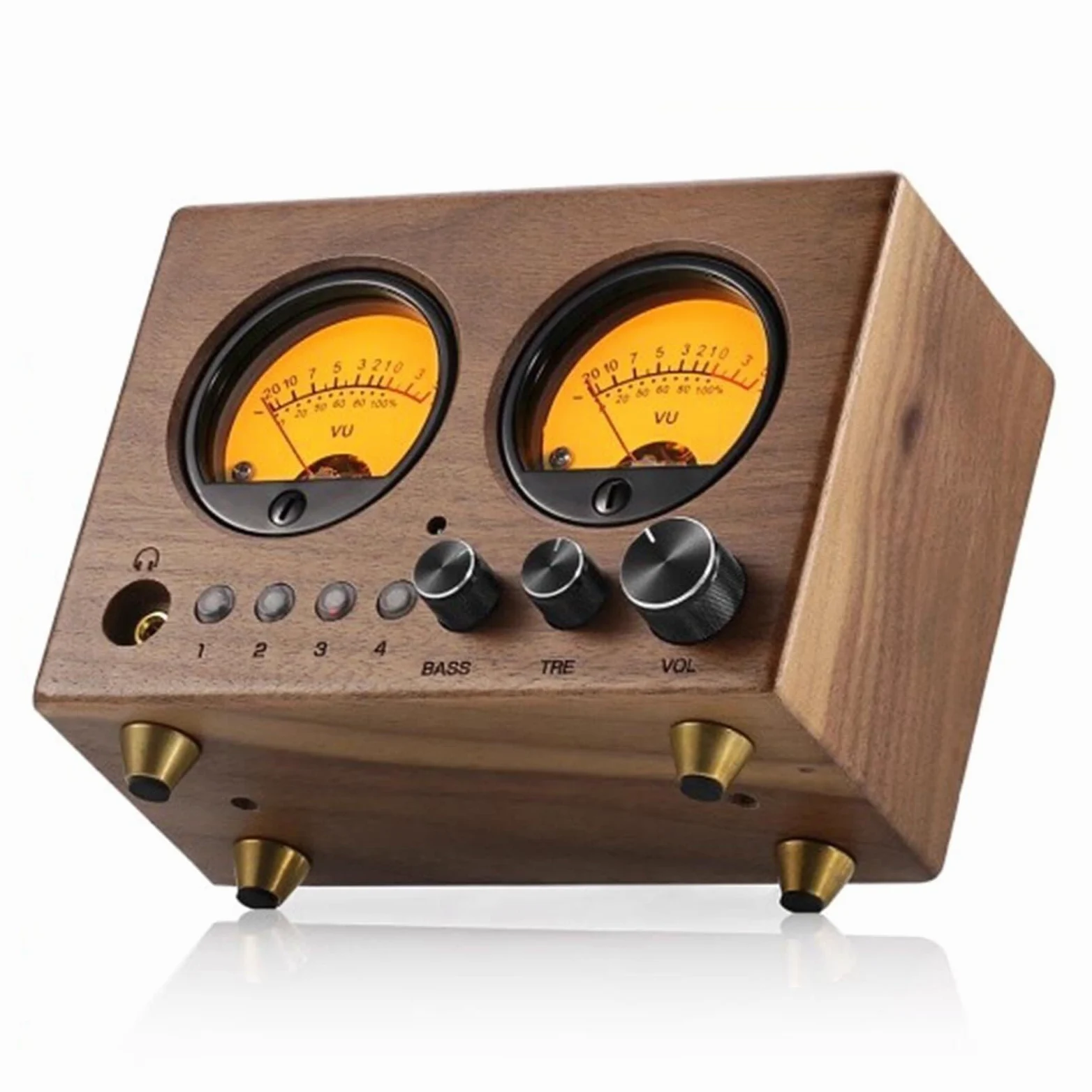 Przełącznik audio z pilotem zdalnego sterowania, przedwzmacniacz, wzmacniacz słuchawkowy, miernik VU, sterowanie wysokim/średnim/basem, wyjście RCA 3,5 mm do komputera i głośników